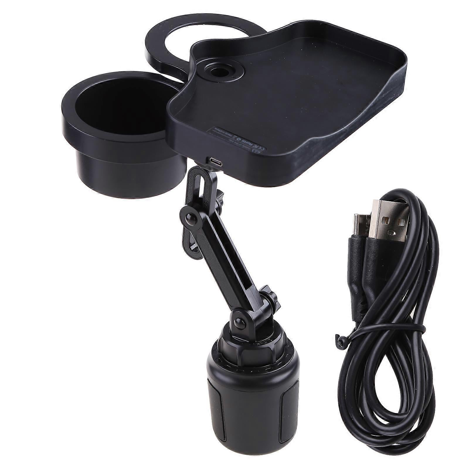 2-in-1 Multifunctional Car Cup Holder - Dual Drink Organizer Black Durable Plastic - Image 1