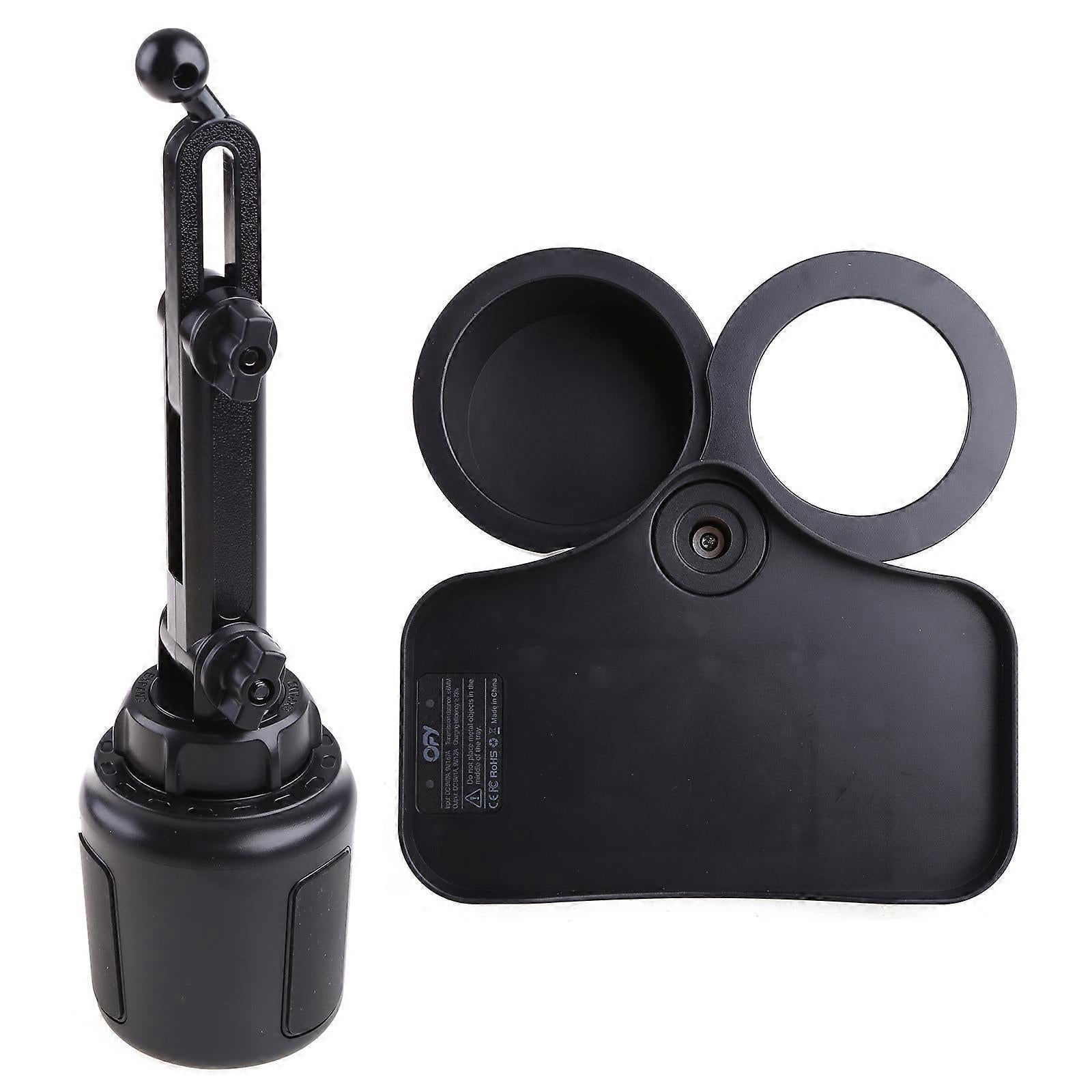 2-in-1 Multifunctional Car Cup Holder - Dual Drink Organizer Black Durable Plastic - Image 4