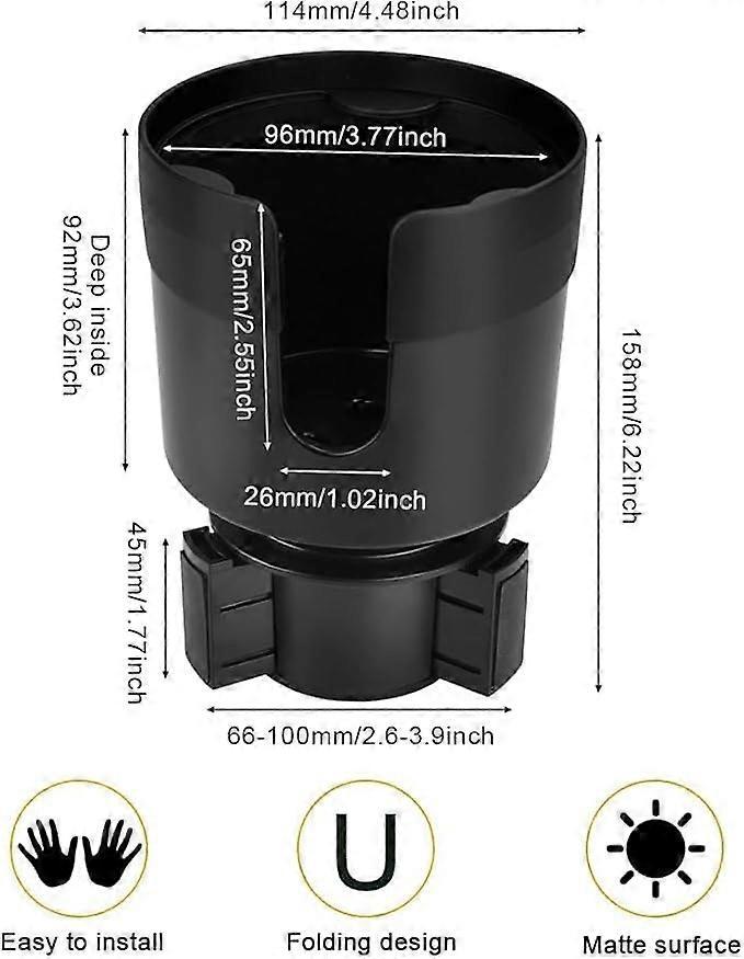 Adjustable Universal Car Cup Holder - Can Holder for Bottle/Drink, Truck Compatible Black - Image 2
