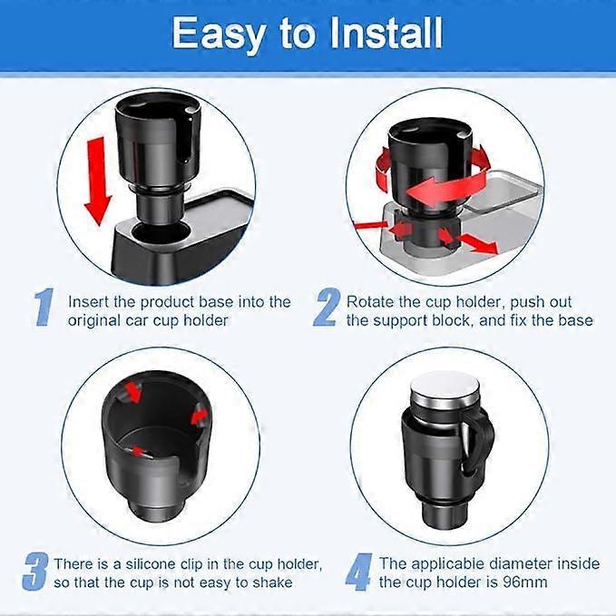 Adjustable Universal Car Cup Holder - Can Holder for Bottle/Drink, Truck Compatible Black - Image 3