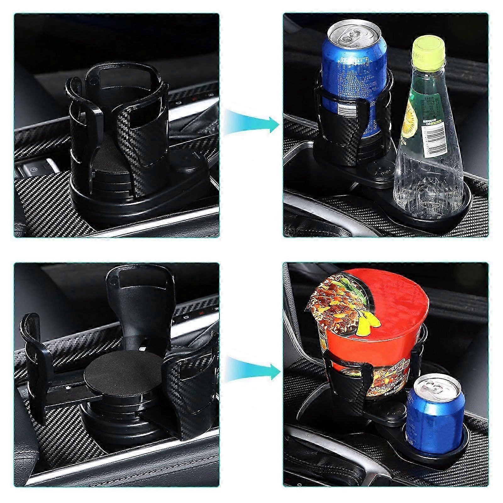 2-in-1 Double Car Cup Holder - 360 Swivel Multifunctional Holder for Coffee & Bottles - Image 5