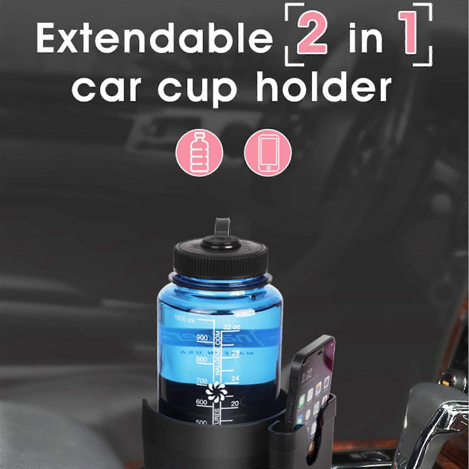 Car Cup Holder with Phone Holder - Organizer Expander in Grey Color - Image 2