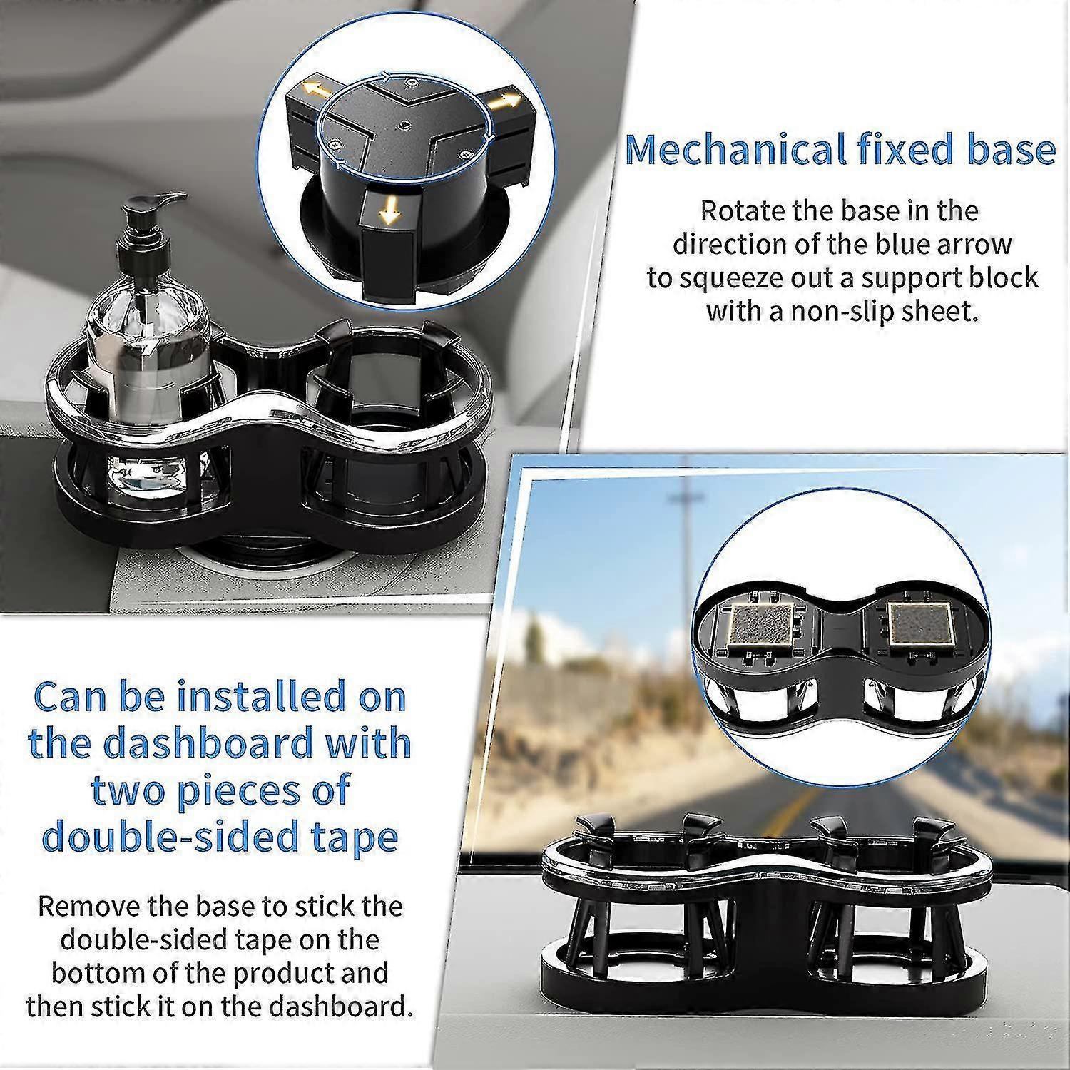 2-in-1 Car Drink Cup Holder - Adjustable Car Accessory for Bottle & Cans - Image 4