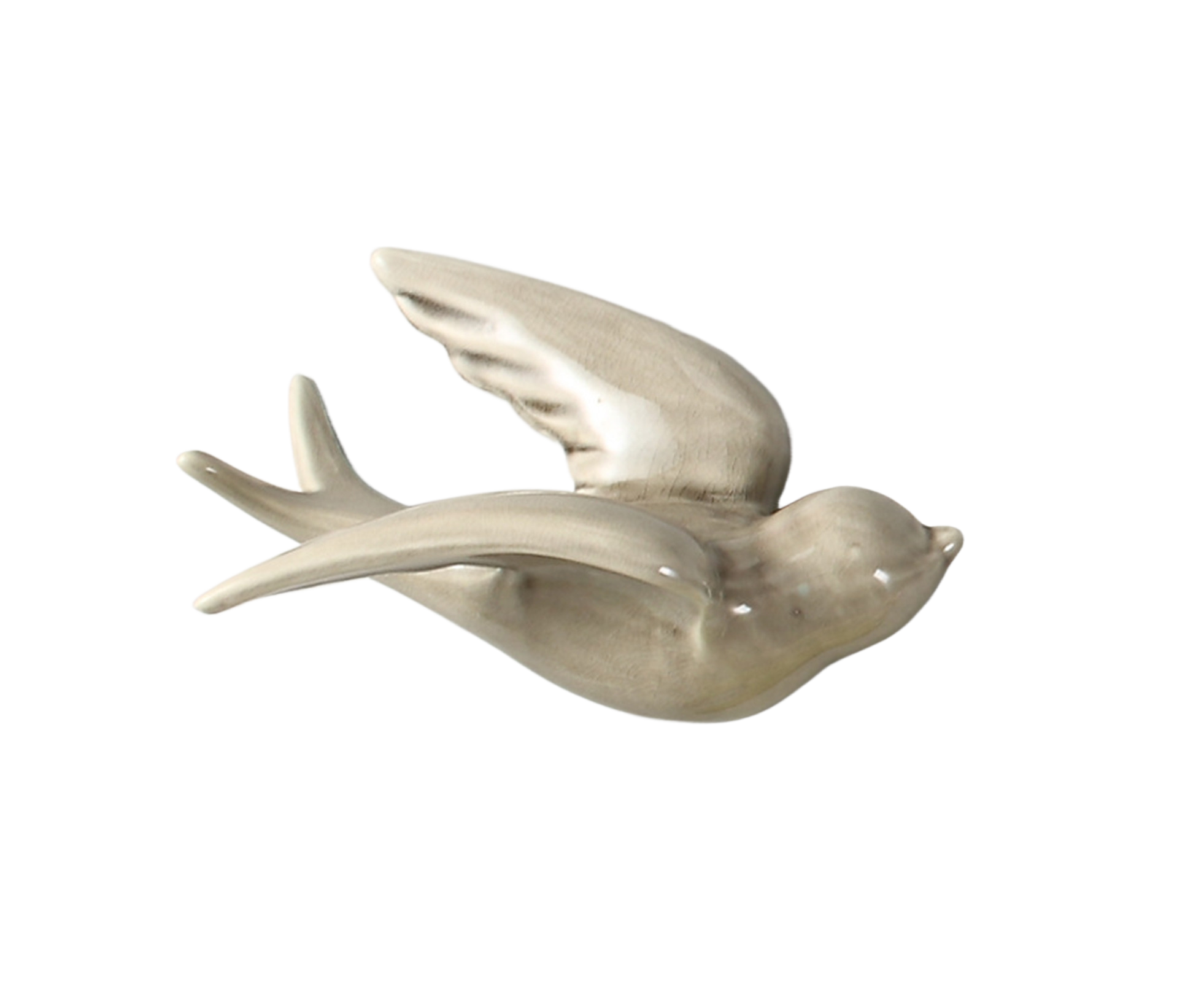 Attractive Hanging Pendant Widely Use Ceramic 3D Bird Shape Wall Crafts Ornaments for Home-Grey S - Image 1