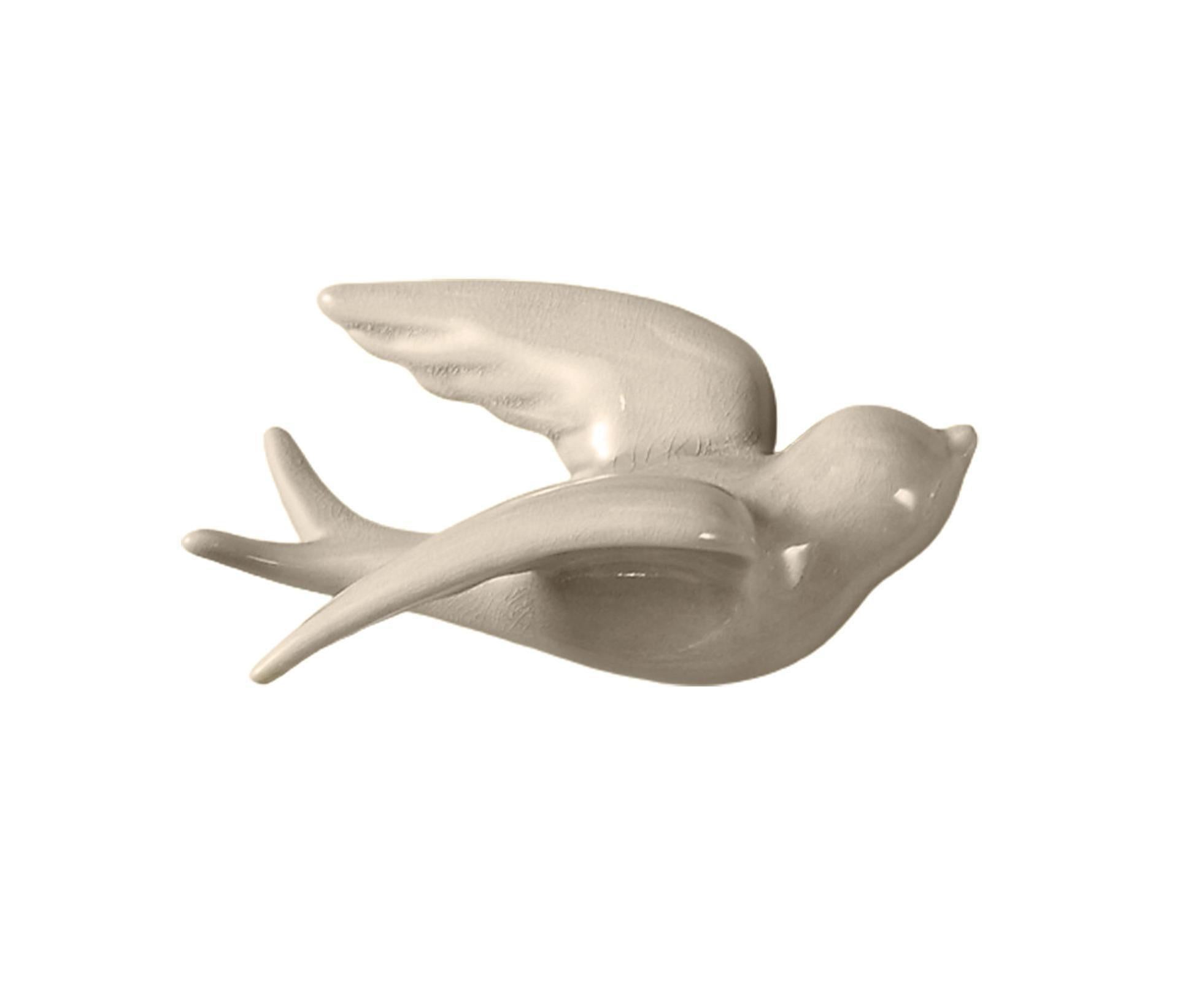 Attractive Hanging Pendant Widely Use Ceramic 3D Bird Shape Wall Crafts Ornaments for Home-Grey S - Image 2
