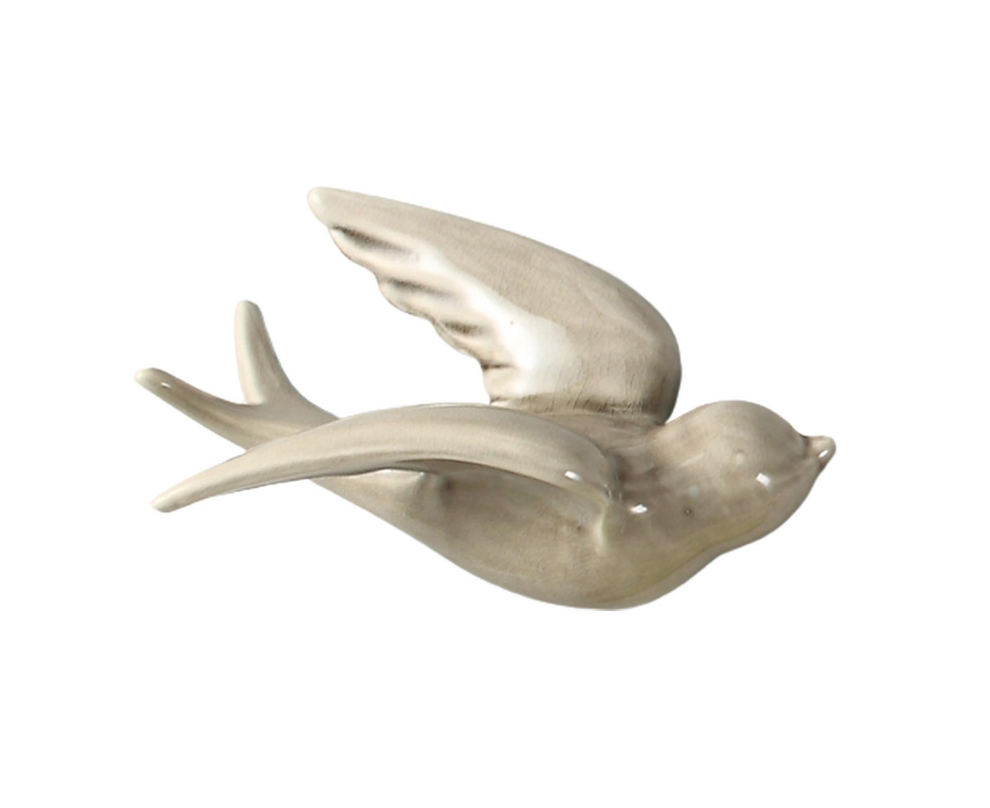Attractive Hanging Pendant Widely Use Ceramic 3D Bird Shape Wall Crafts Ornaments for Home-Grey S - Image 3