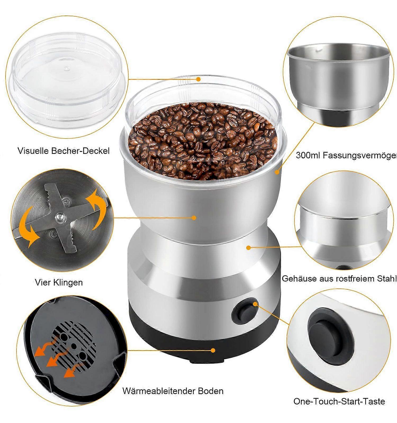 Electric Coffee Grinder - Stainless Steel Portable Spice Grinder for Coffee Beans - Image 4