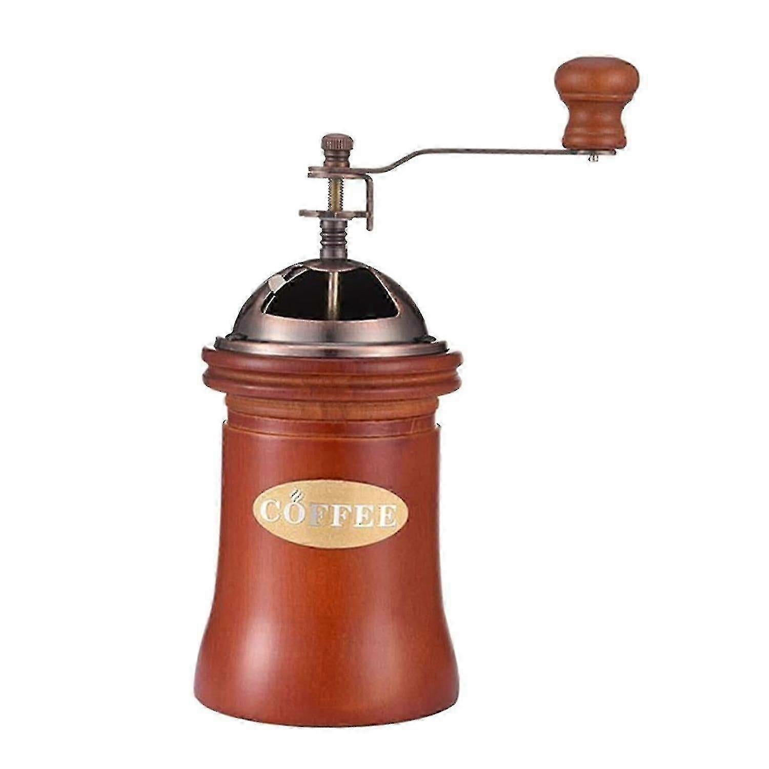 Manual Coffee Grinder - Retro Wooden Hand Burr Grinder with Drawer - Image 1