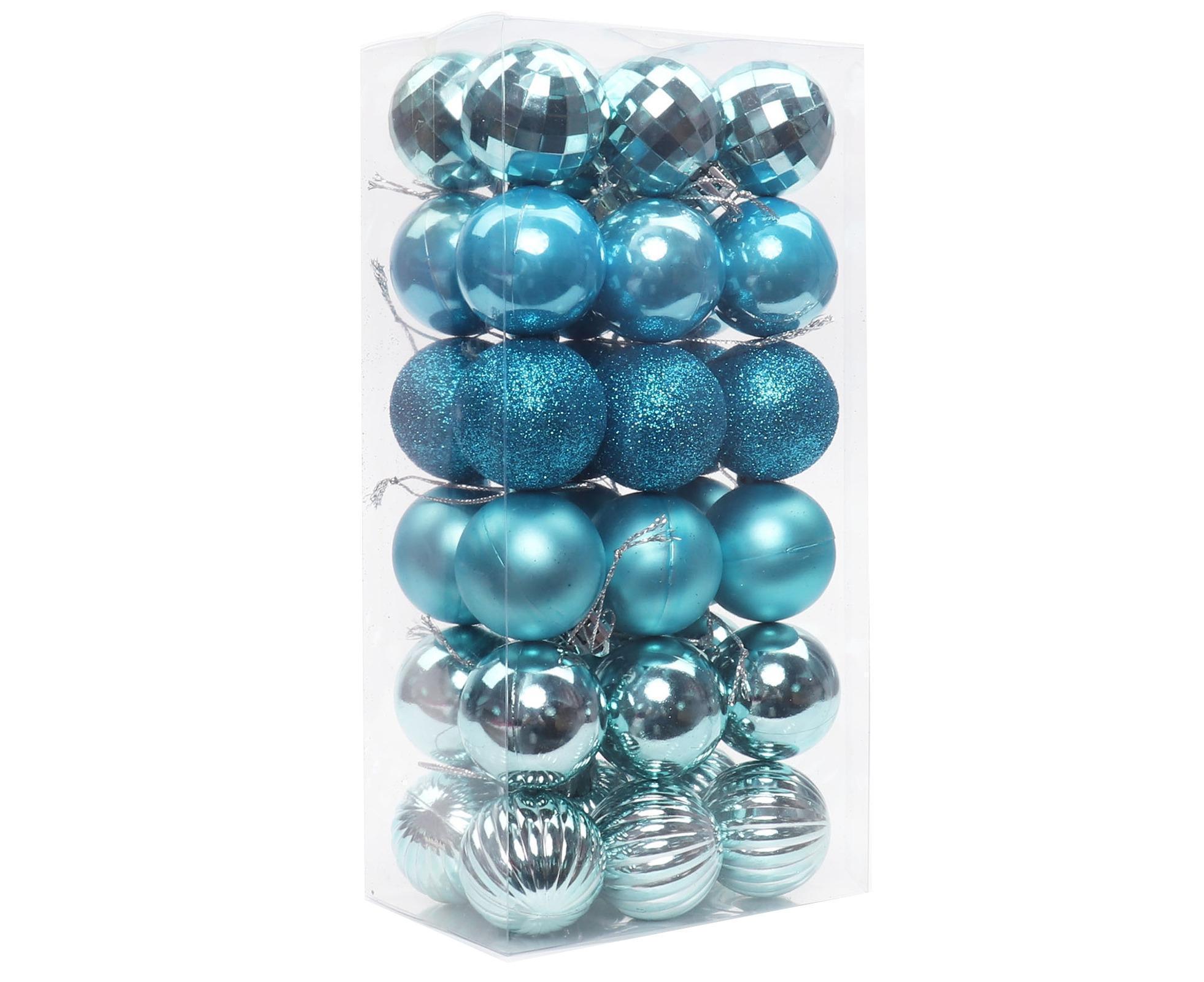 36Pcs 4cm Christmas Colorfast Unbreakable Ornament-Light Blue - Image 1