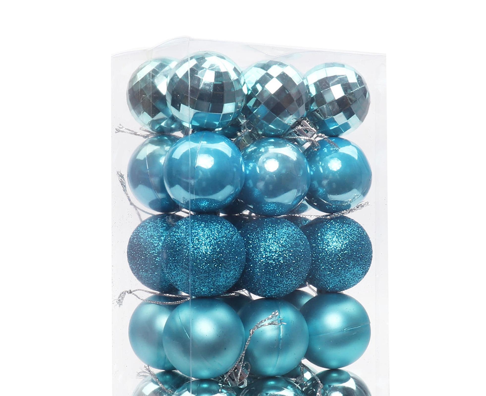 36Pcs 4cm Christmas Colorfast Unbreakable Ornament-Light Blue - Image 3