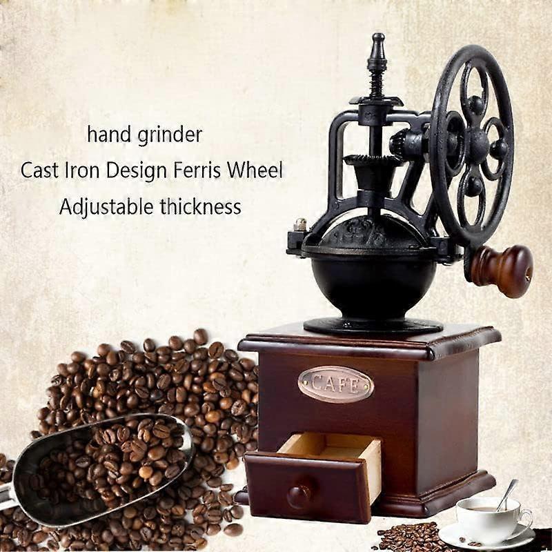 Vintage Hand Coffee Grinder - Manual Crank Flower Grinder with Classic Design - Image 4