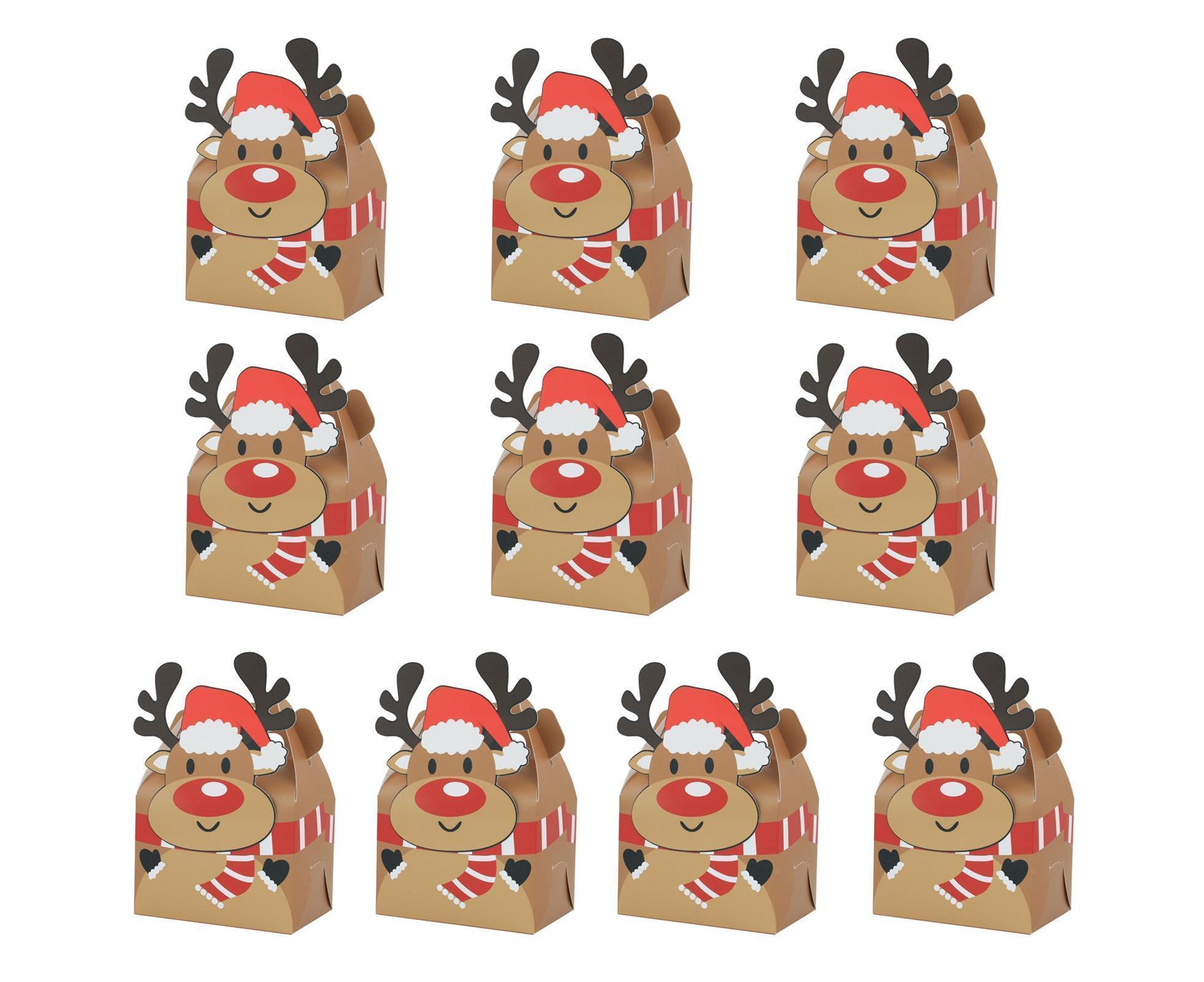 10Pcs/Set Hand-carrying Cake Box Kraft Paper Gift Box-Brown - Image 1
