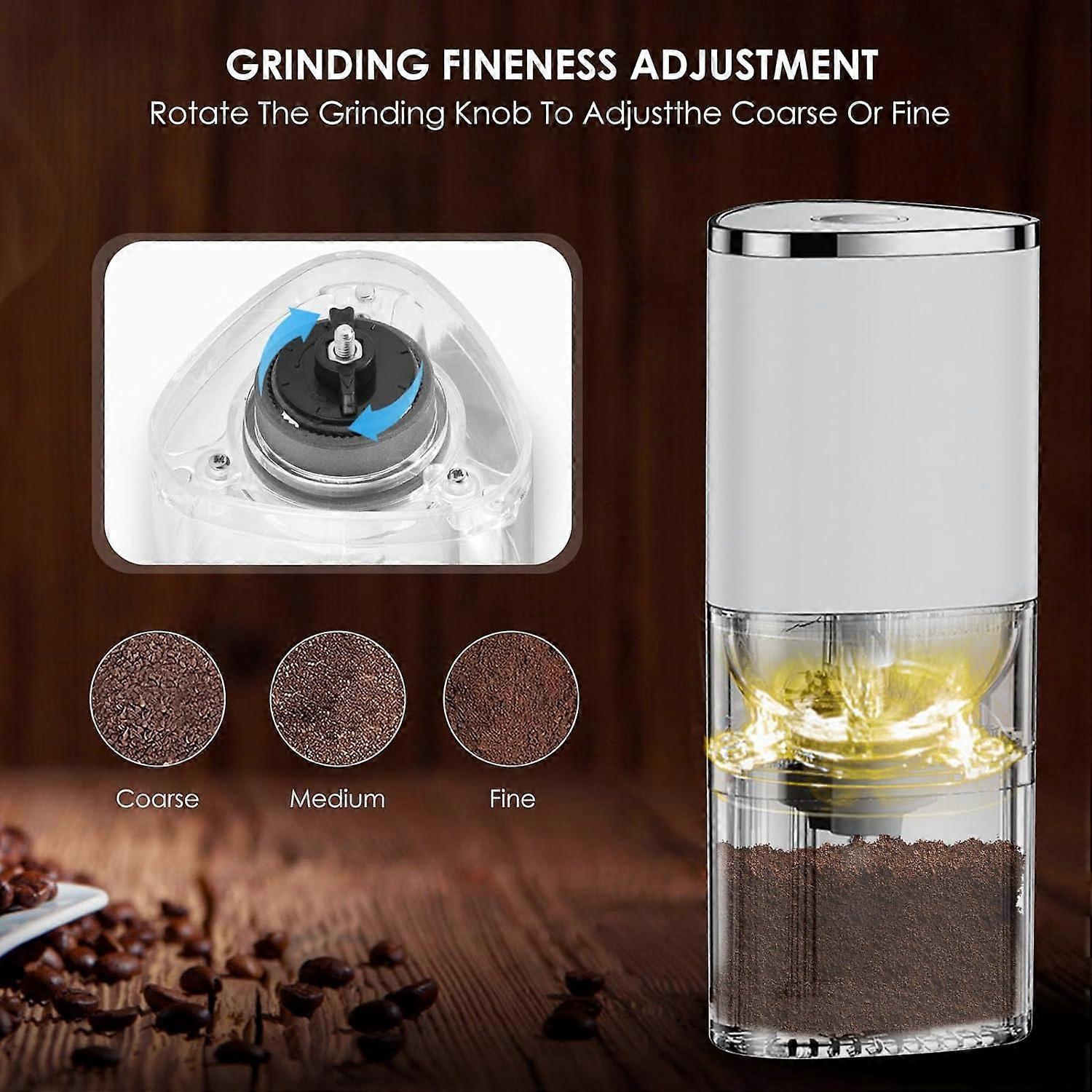 Electric Burr Coffee Grinder - Mini Automatic Bean Mill with LED Atmosphere Light - Image 5