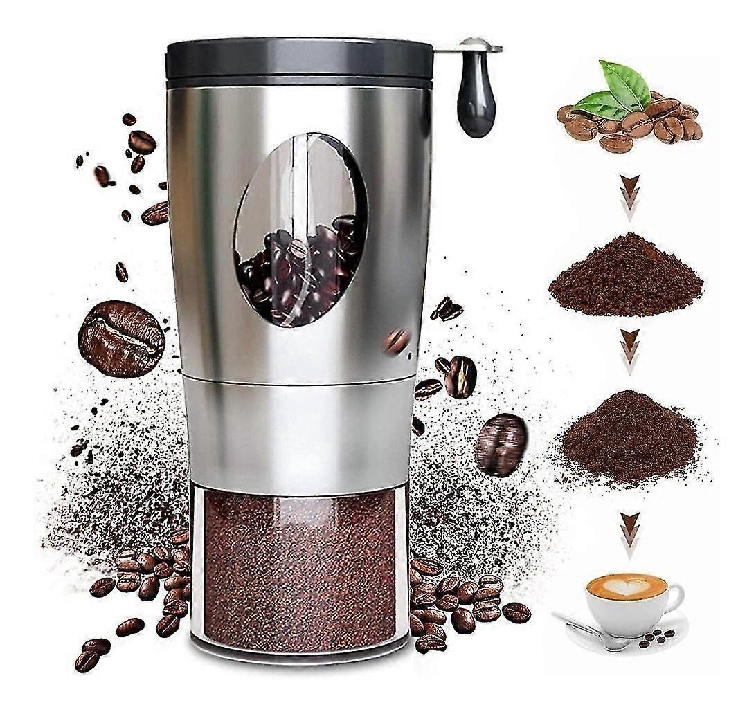 Manual Coffee Grinder - Foldable Hand Crank, Stainless Steel, Adjustable, Portable - Image 1