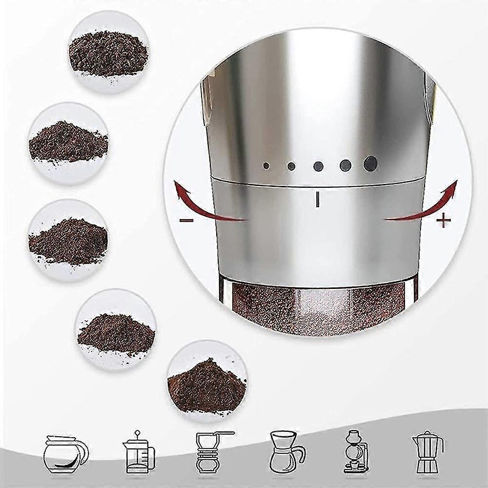 Manual Coffee Grinder - Foldable Hand Crank, Stainless Steel, Adjustable, Portable - Image 2