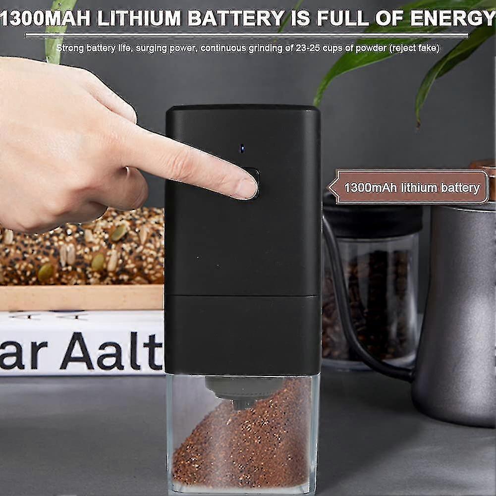 Portable Electric Coffee Grinder - USB Rechargeable, Adjustable Grind, 1300mAh Battery - Image 3