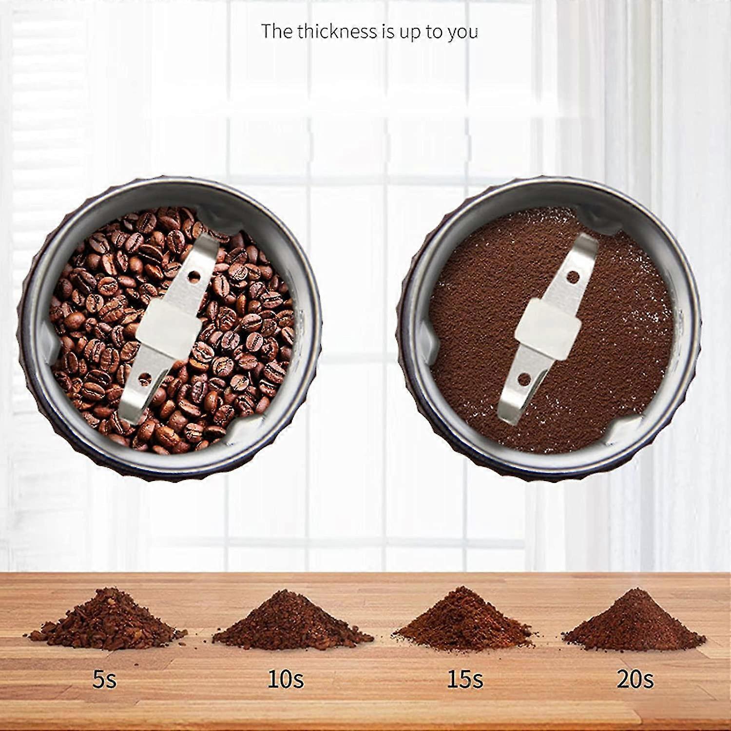 Electric Grinder - Multifunction Bean, Grain, Herb, and Spice Grinder with Steel Blades - Image 4