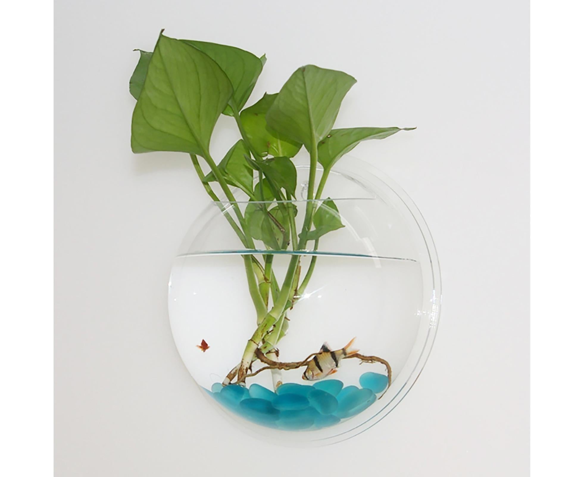 1 Set Fish Tank Decorative Wall Mounted Hanging Flower Vase-Transparent - Image 2