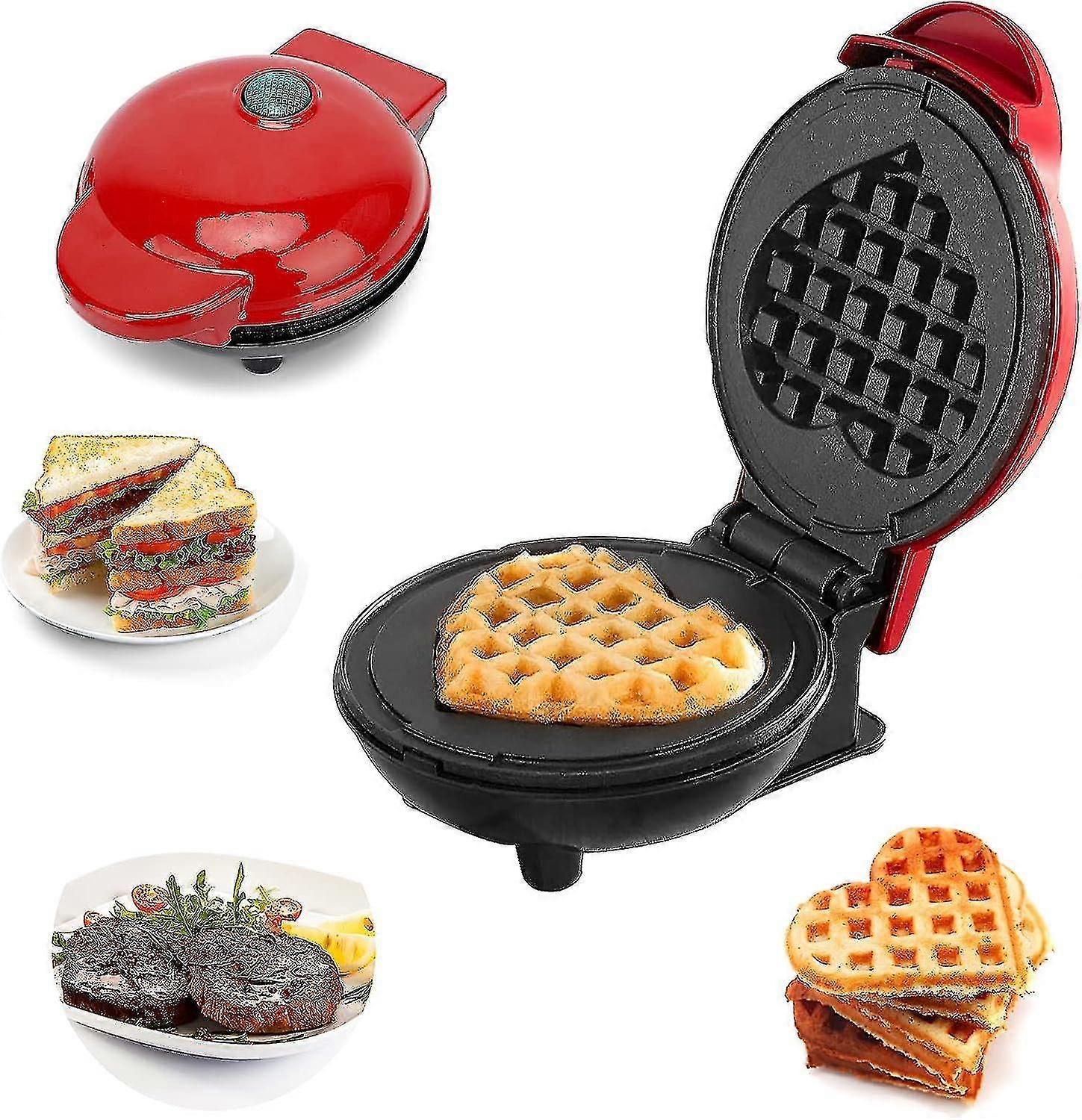 Mini Waffle Maker - Round Nonstick Waffle Machine for Breakfast & Snacks, Small Waffle Maker - Image 1