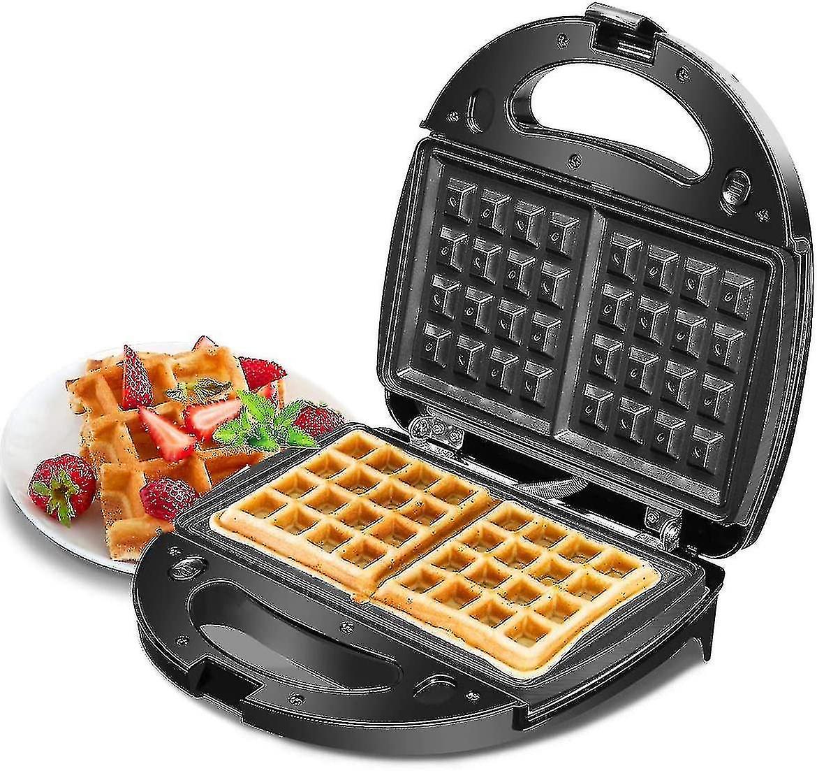 Waffle & Sandwich Maker - 2-in-1 Waffle Iron Panini Press Toaster Breakfast Machine - Image 1