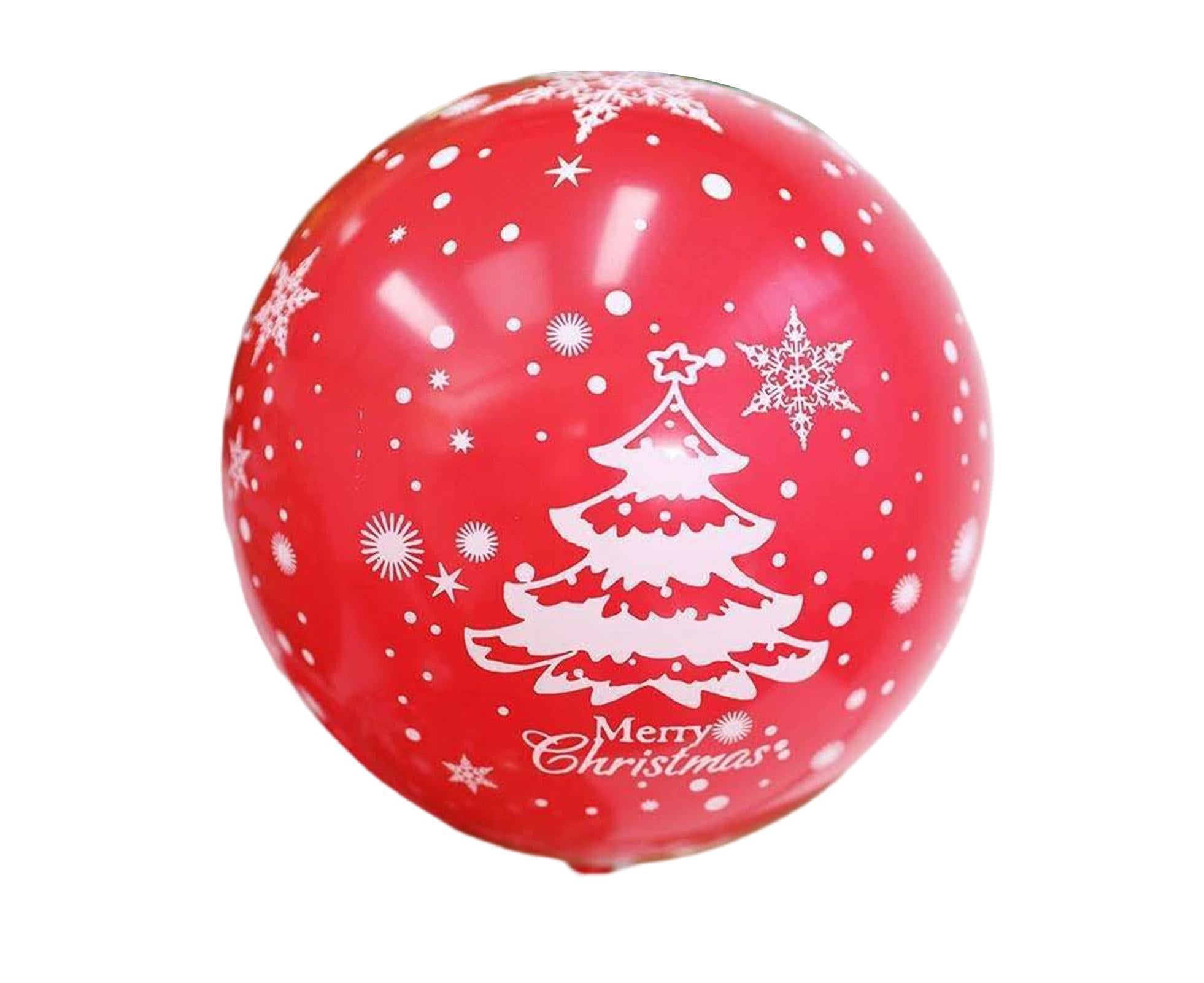 100Pcs 10/12 Inches Christmas Balloon Elastic Party Decor-Red 12Inch - Image 1