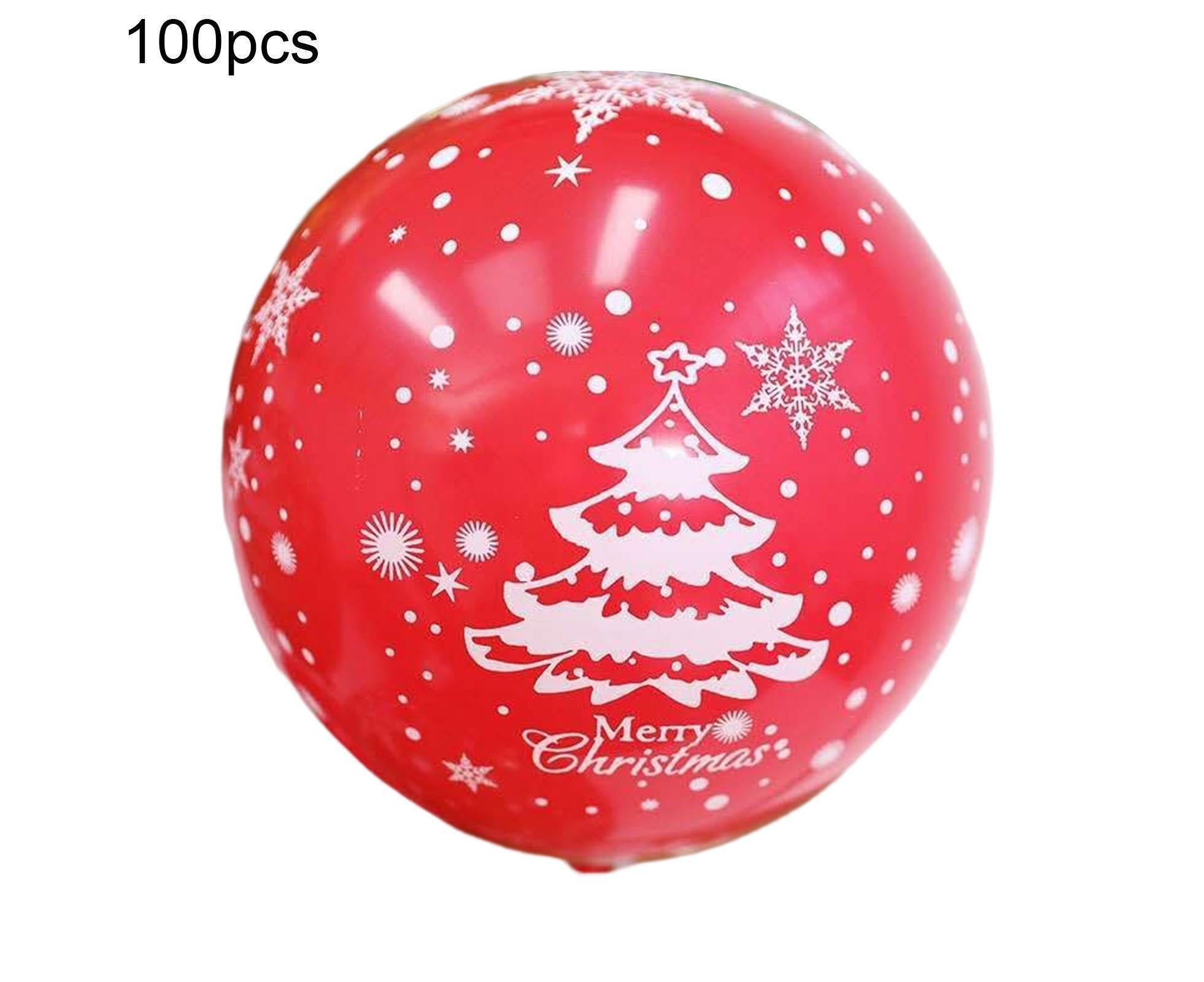 100Pcs 10/12 Inches Christmas Balloon Elastic Party Decor-Red 12Inch - Image 2