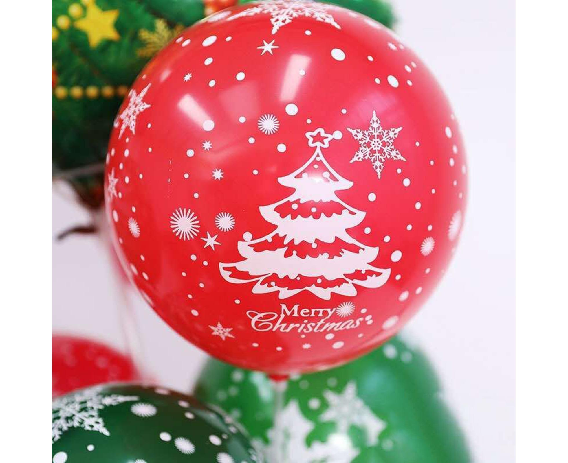 100Pcs 10/12 Inches Christmas Balloon Elastic Party Decor-Red 12Inch - Image 3