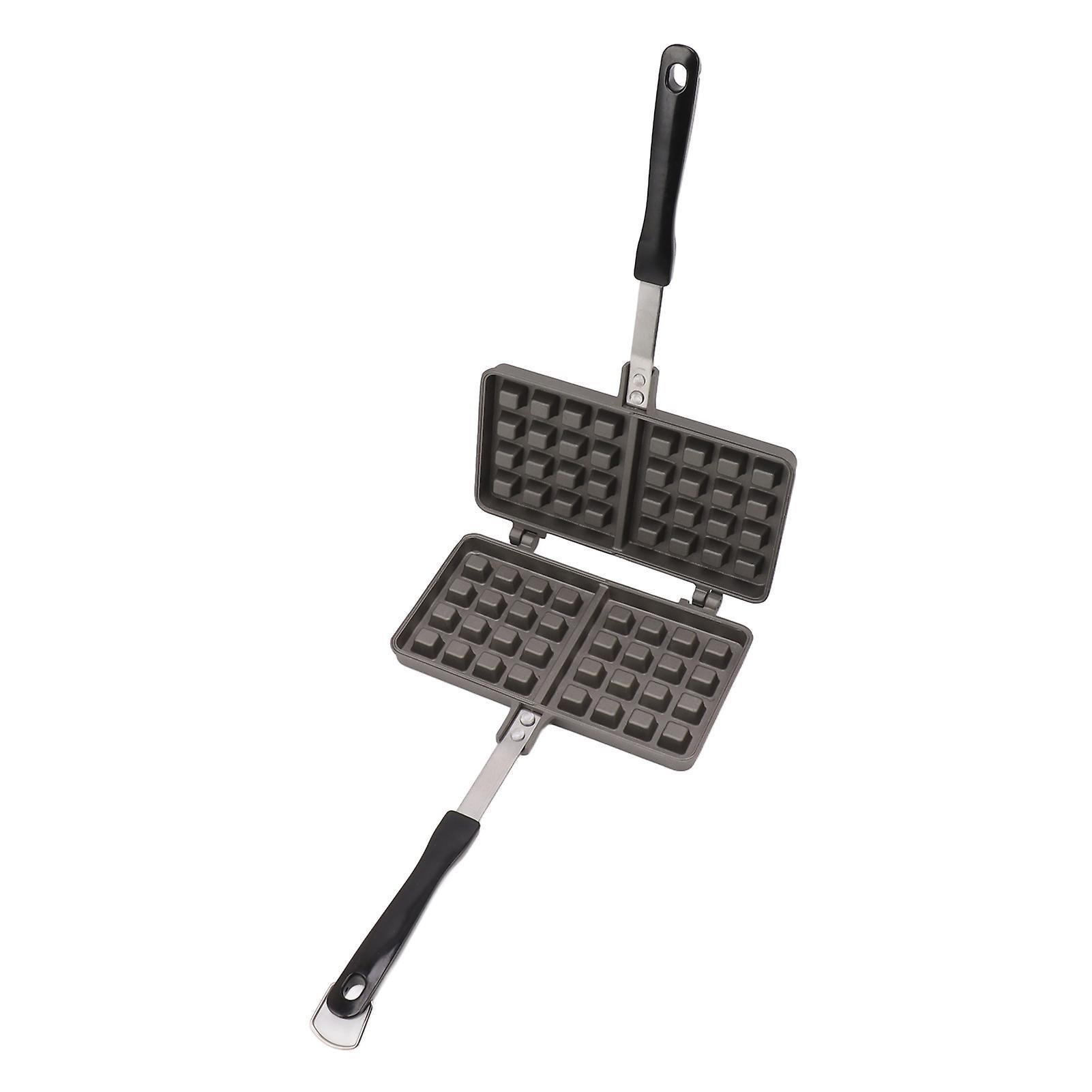 Manual Waffle Maker - Double Nonstick Aluminum Alloy Waffle Mold for Hash Browns, Pancakes - Image 1