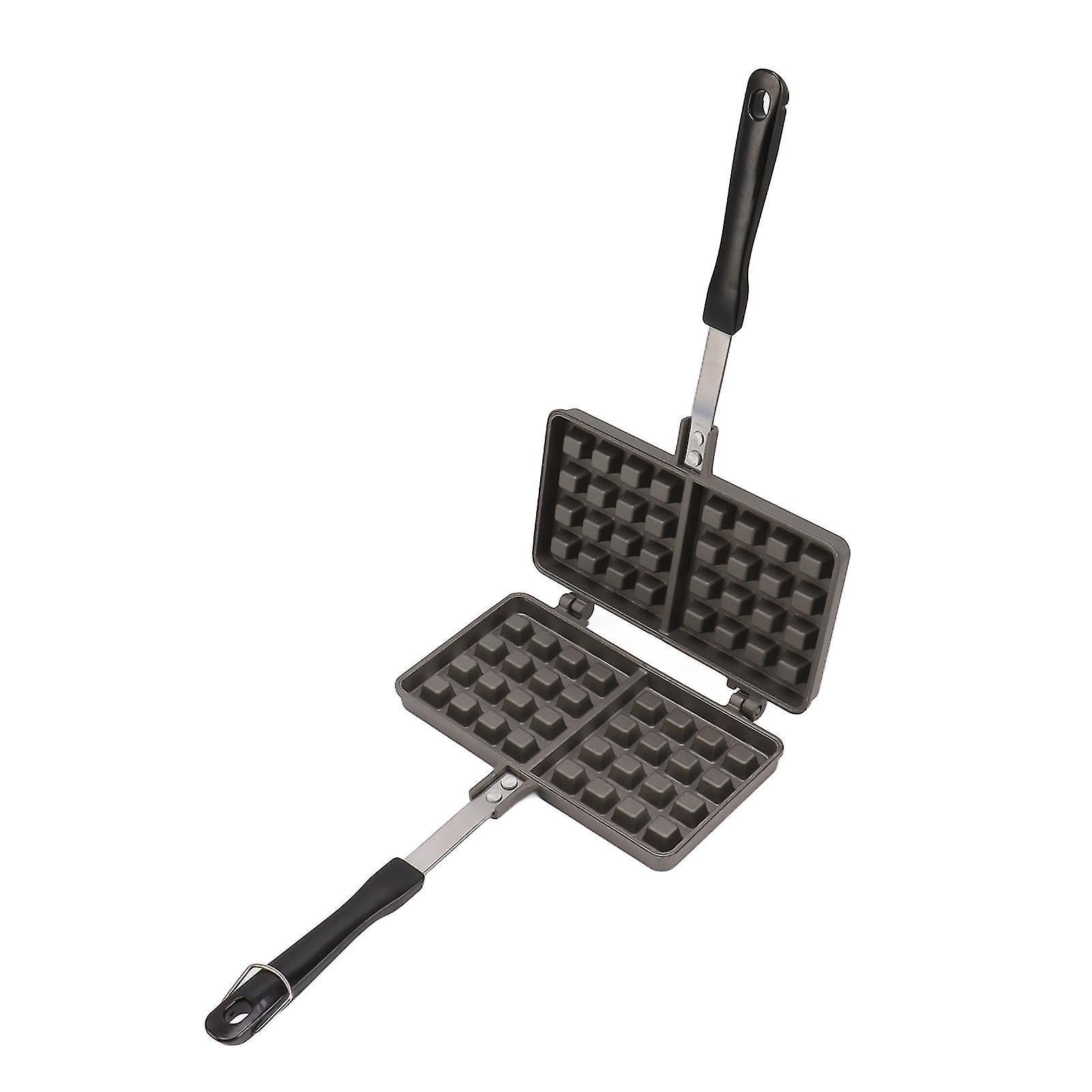 Manual Waffle Maker - Double Nonstick Aluminum Alloy Waffle Mold for Hash Browns, Pancakes - Image 4
