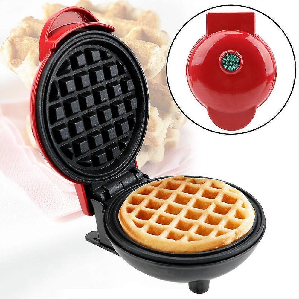Mini Waffle Maker - Nonstick Round Red Waffle Machine for Parties, Babies & Holiday Treats - Image 1
