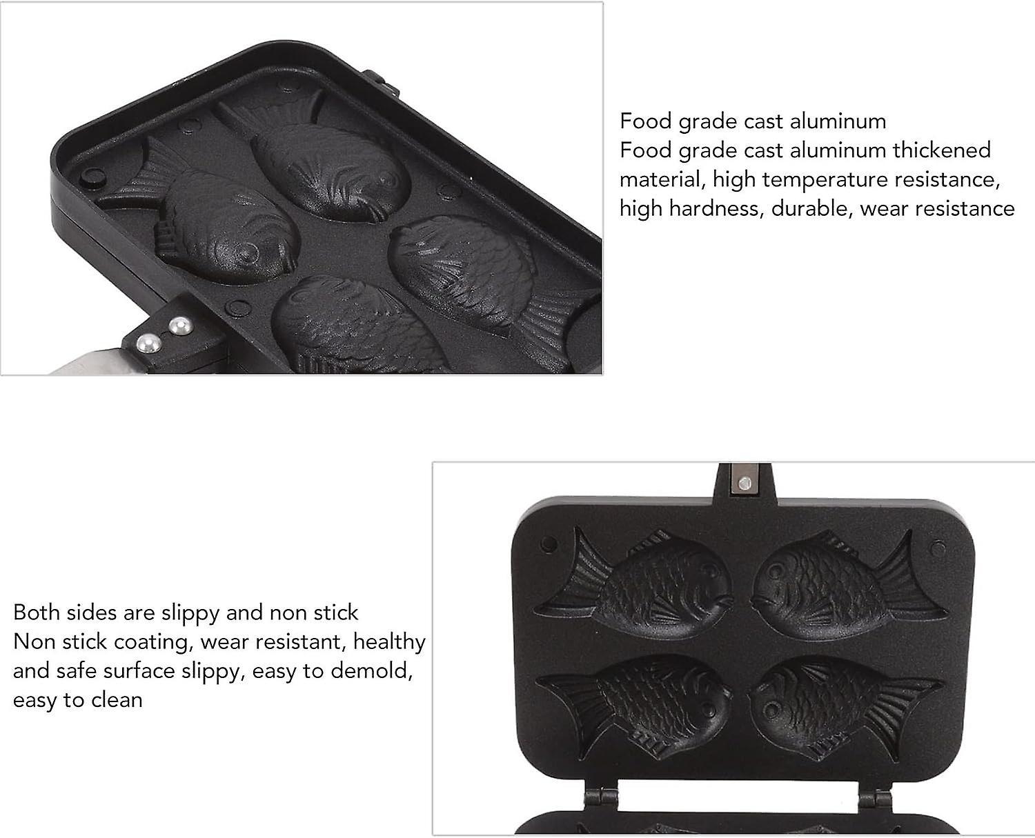 Taiyaki Fish Waffle Maker - Aluminum Nonstick Cake Waffle Pan for Japanese-Style Desserts - Image 3