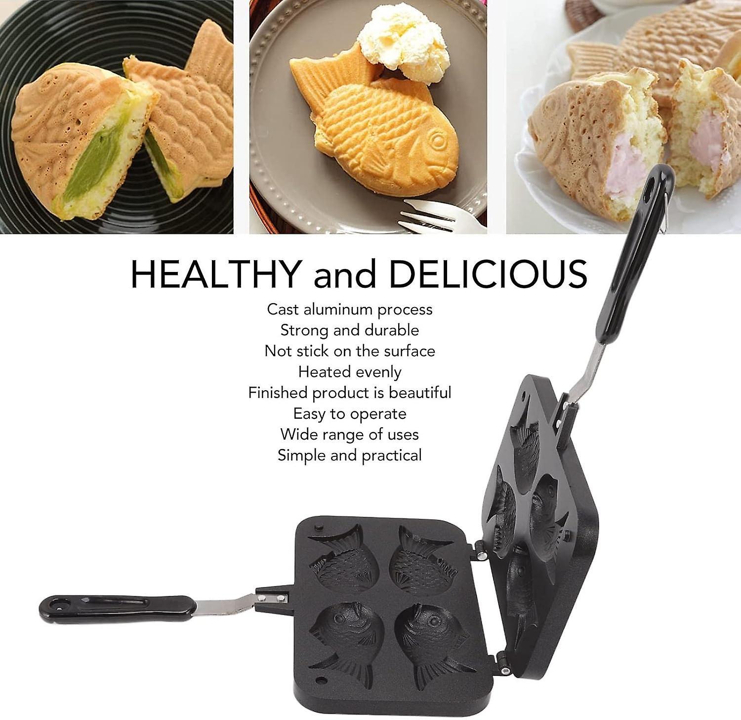 Taiyaki Fish Waffle Maker - Aluminum Nonstick Cake Waffle Pan for Japanese-Style Desserts - Image 4