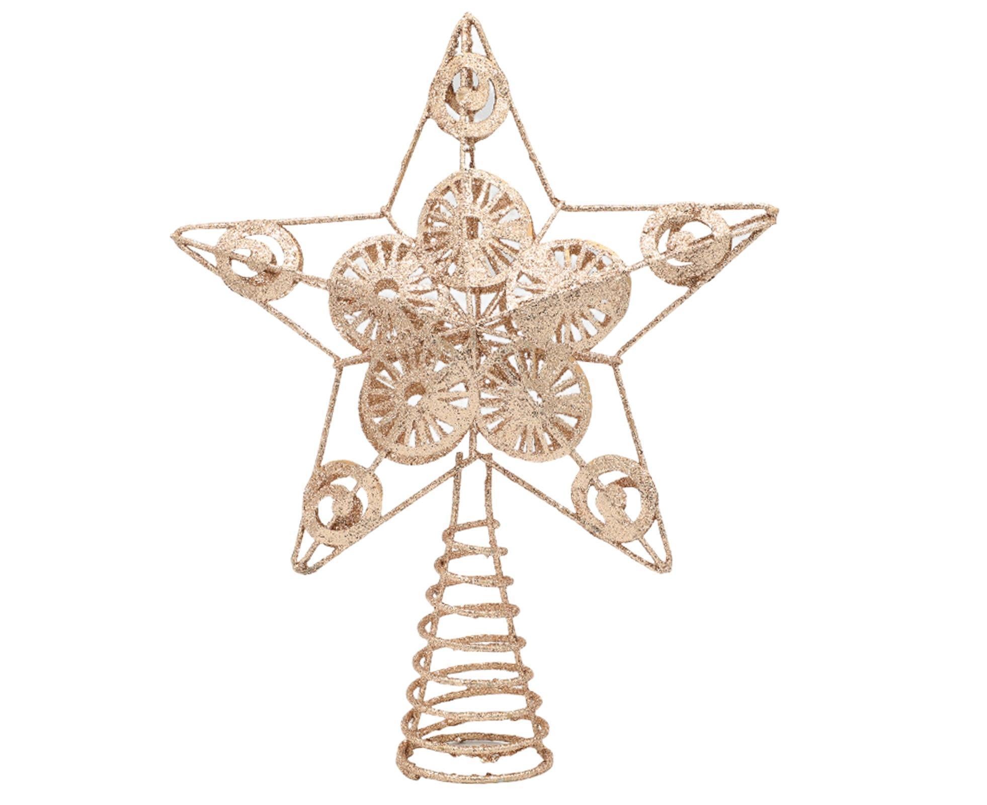 Xmas Tree Top Glitter Star-Rose Gold - Image 1