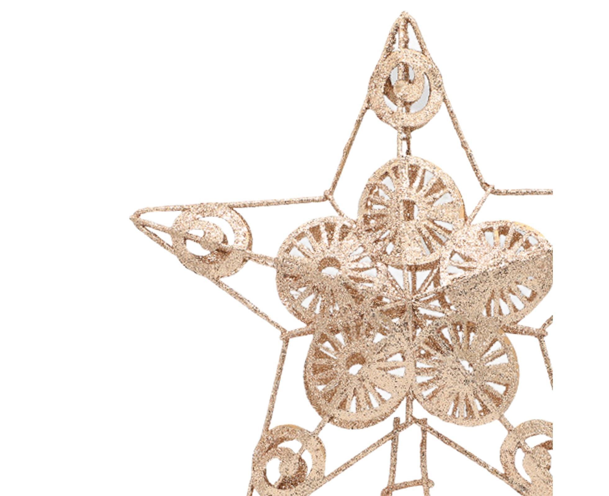 Xmas Tree Top Glitter Star-Rose Gold - Image 2