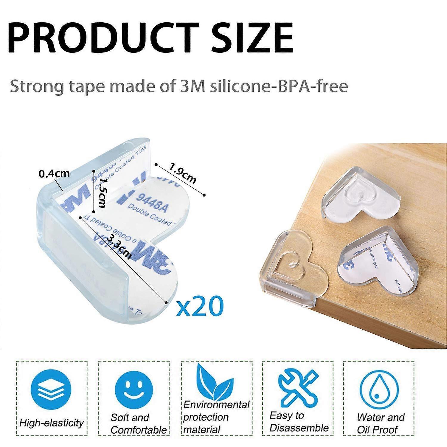20pcs Babies Corner Guards - Babies security Furniture Corner Protectors for Table and Desk - Image 2