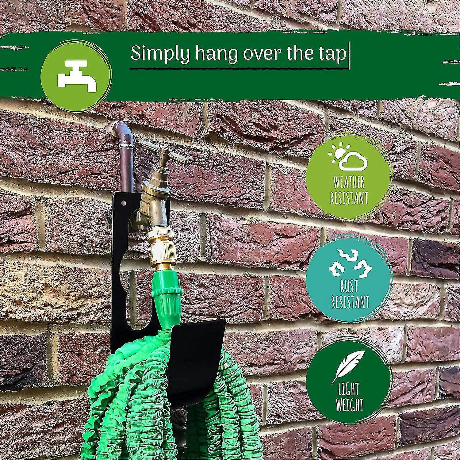 Steel Garden Hose Holder - Wall Hanging Water Hose Hook for Outdoor Watering Storage - Image 3