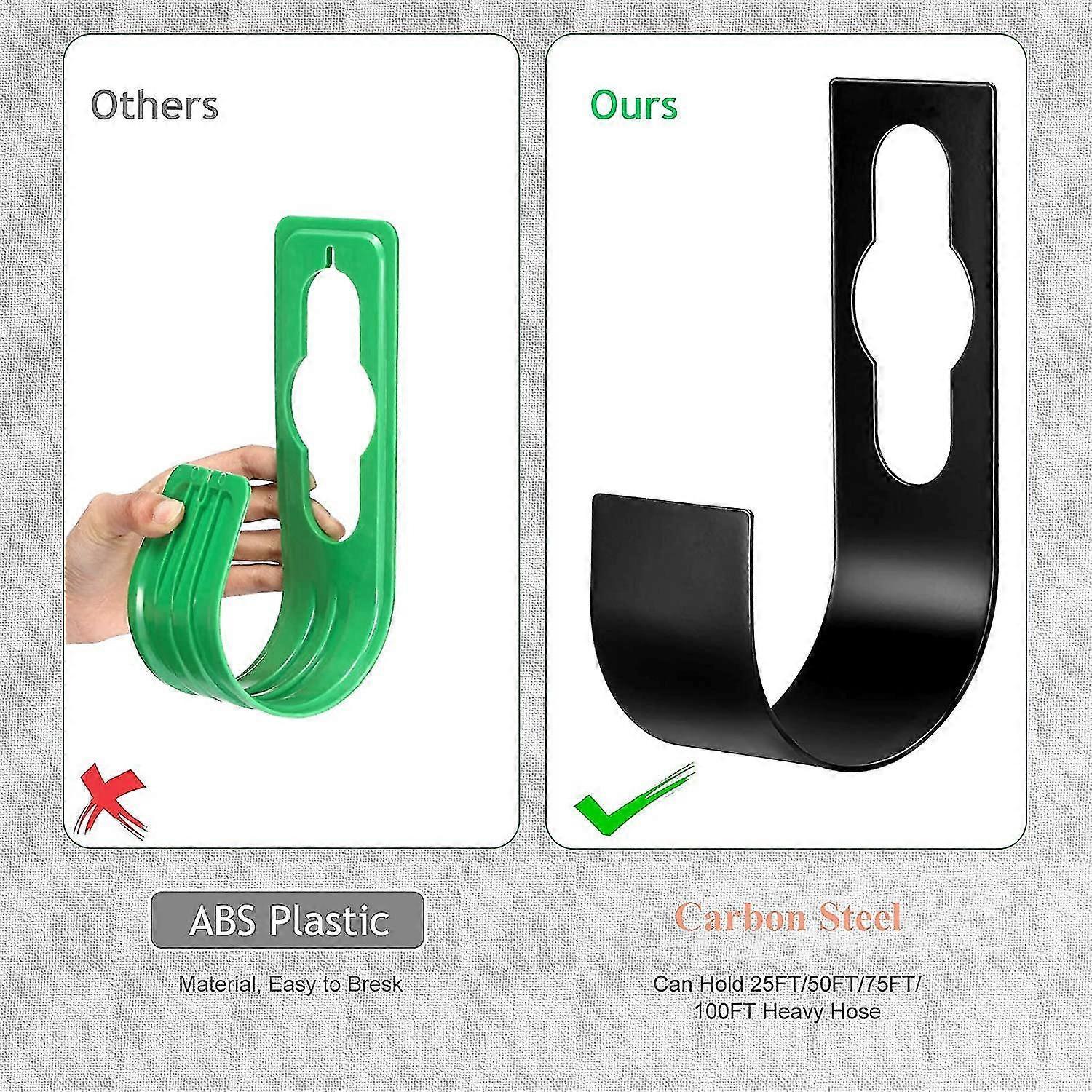 Steel Garden Hose Holder - Wall Hanging Water Hose Hook for Outdoor Watering Storage - Image 4