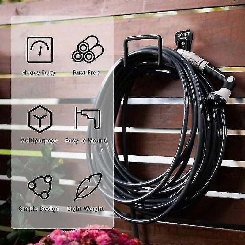 Heavy Duty Garden Hose Holder - Wall Mount Metal Hose Hook with Screws for Hose - Image 3