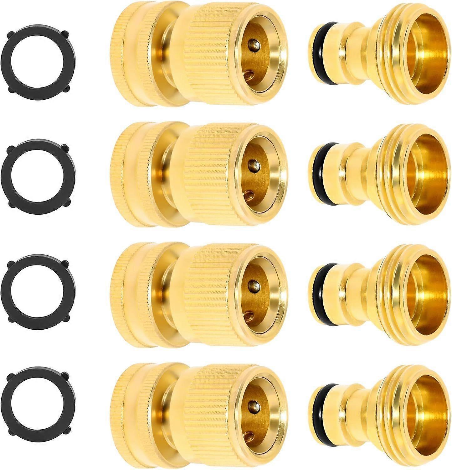 Solid Brass Garden Hose Quick Connect Fittings - Leak-Free Hose Connector Set - Image 1