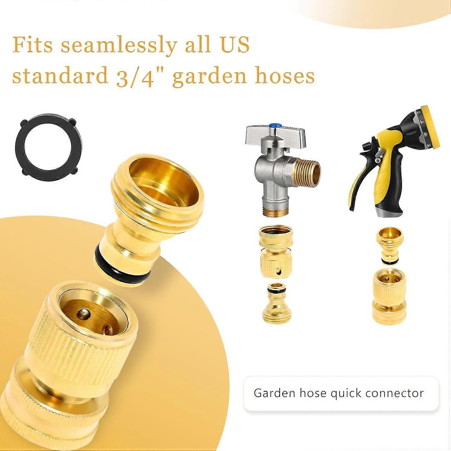 Solid Brass Garden Hose Quick Connect Fittings - Leak-Free Hose Connector Set - Image 5