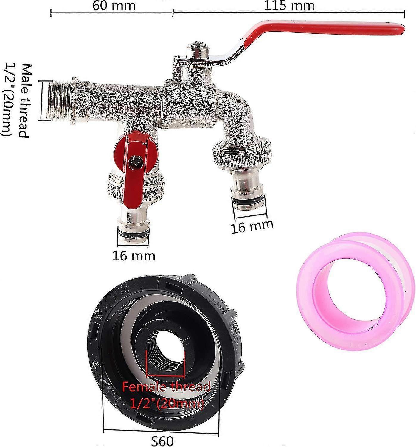 Garden Hose Faucet Adapter - Dual Outlet Tank Connector for Hose Attachment - Image 3