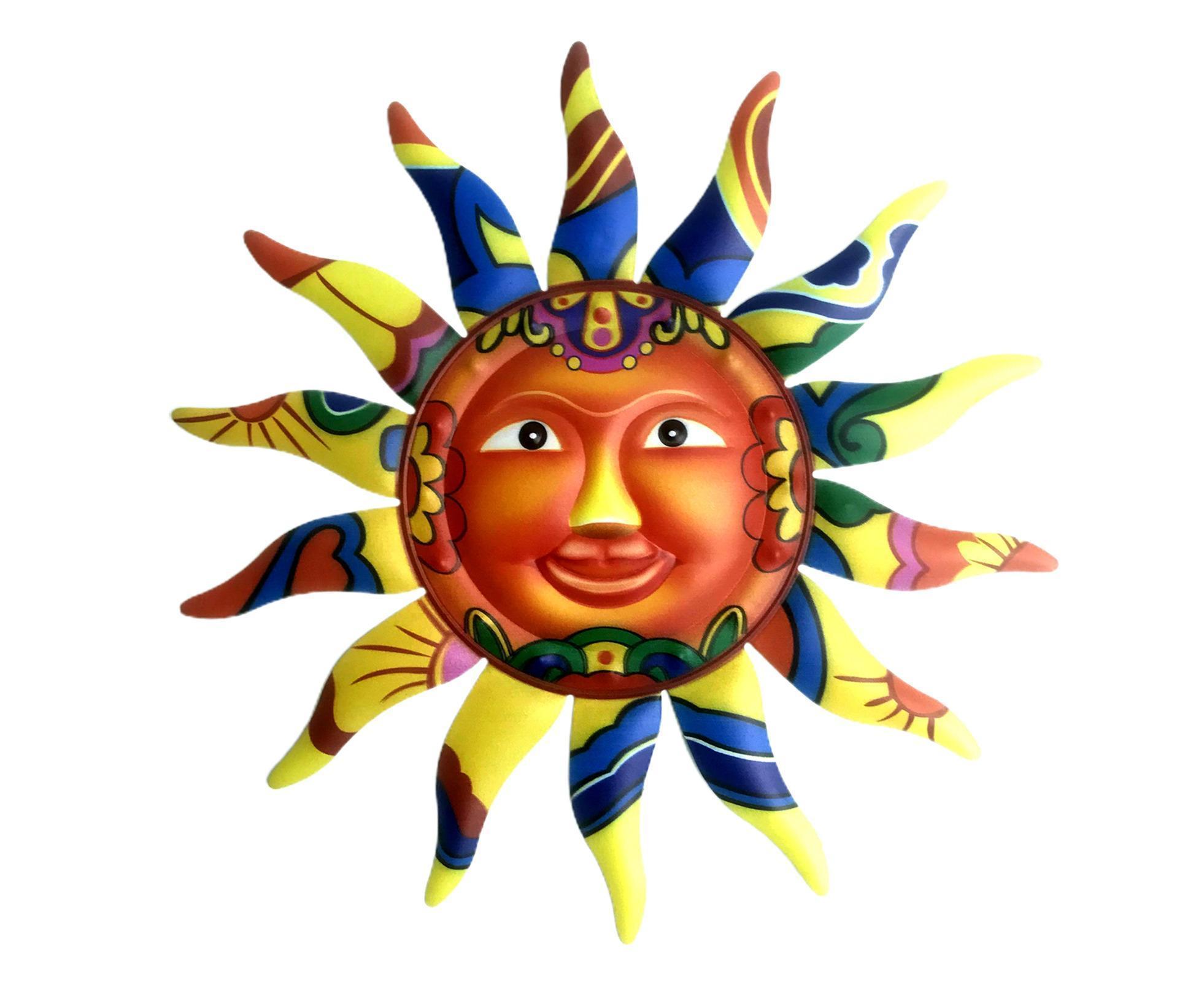 Wall Sculpture Sun Face Pattern for Living Room-Yellow - Image 1