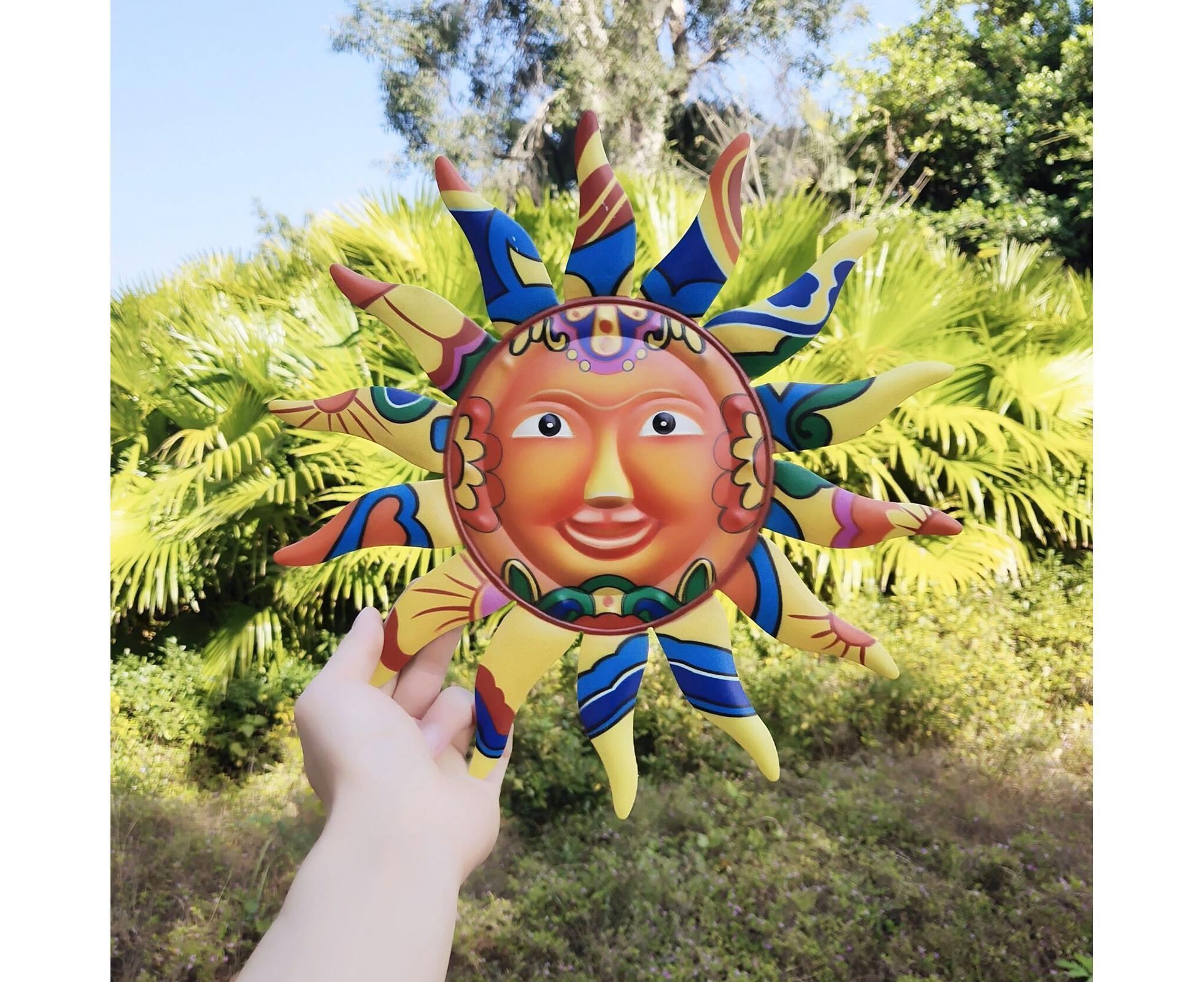 Wall Sculpture Sun Face Pattern for Living Room-Yellow - Image 2