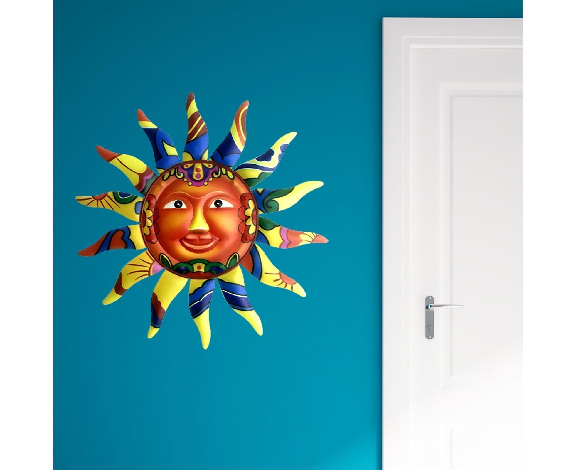 Wall Sculpture Sun Face Pattern for Living Room-Yellow - Image 3