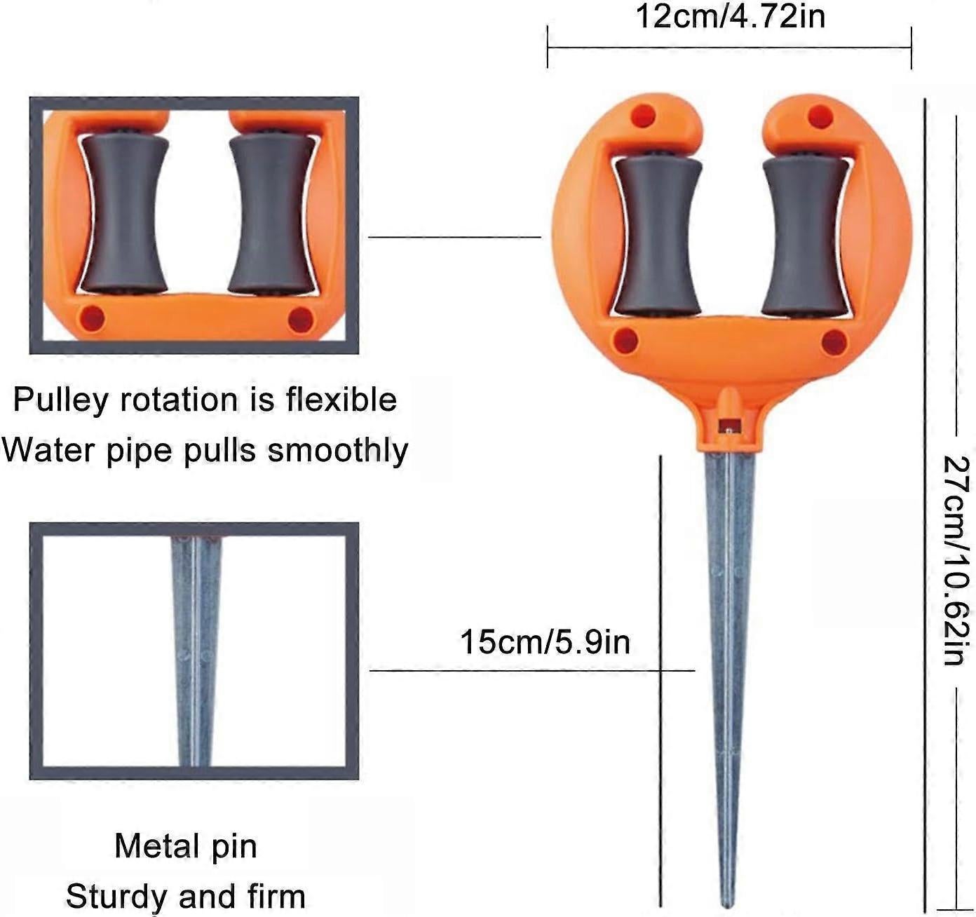 Garden Hose Guide Stakes - Metal Spiked Stakes to Prevent Hose Damage, Decorative Design - Image 5