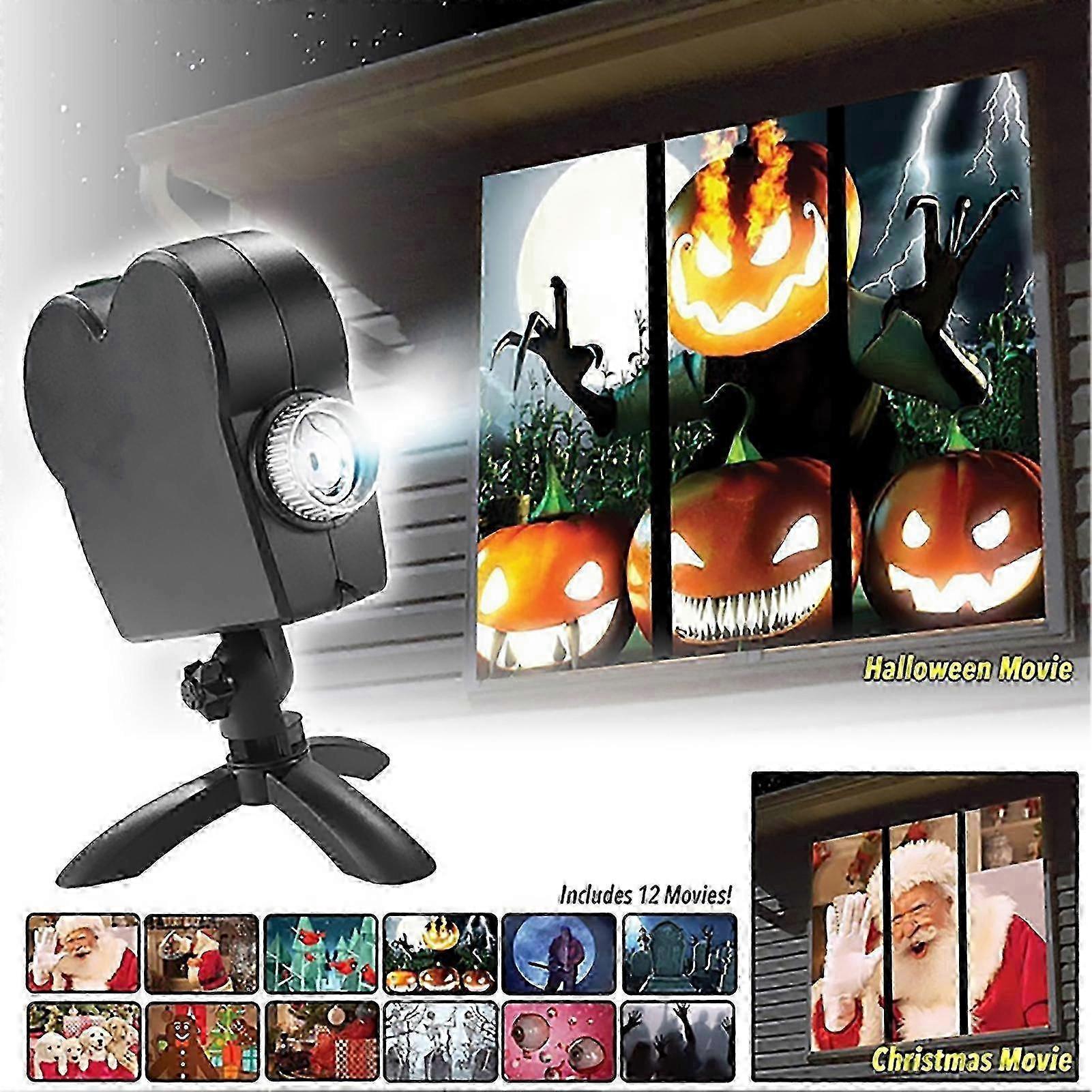 Christmas Halloween LED Window Projector - Seasonal Decorative Light Projector - Image 1