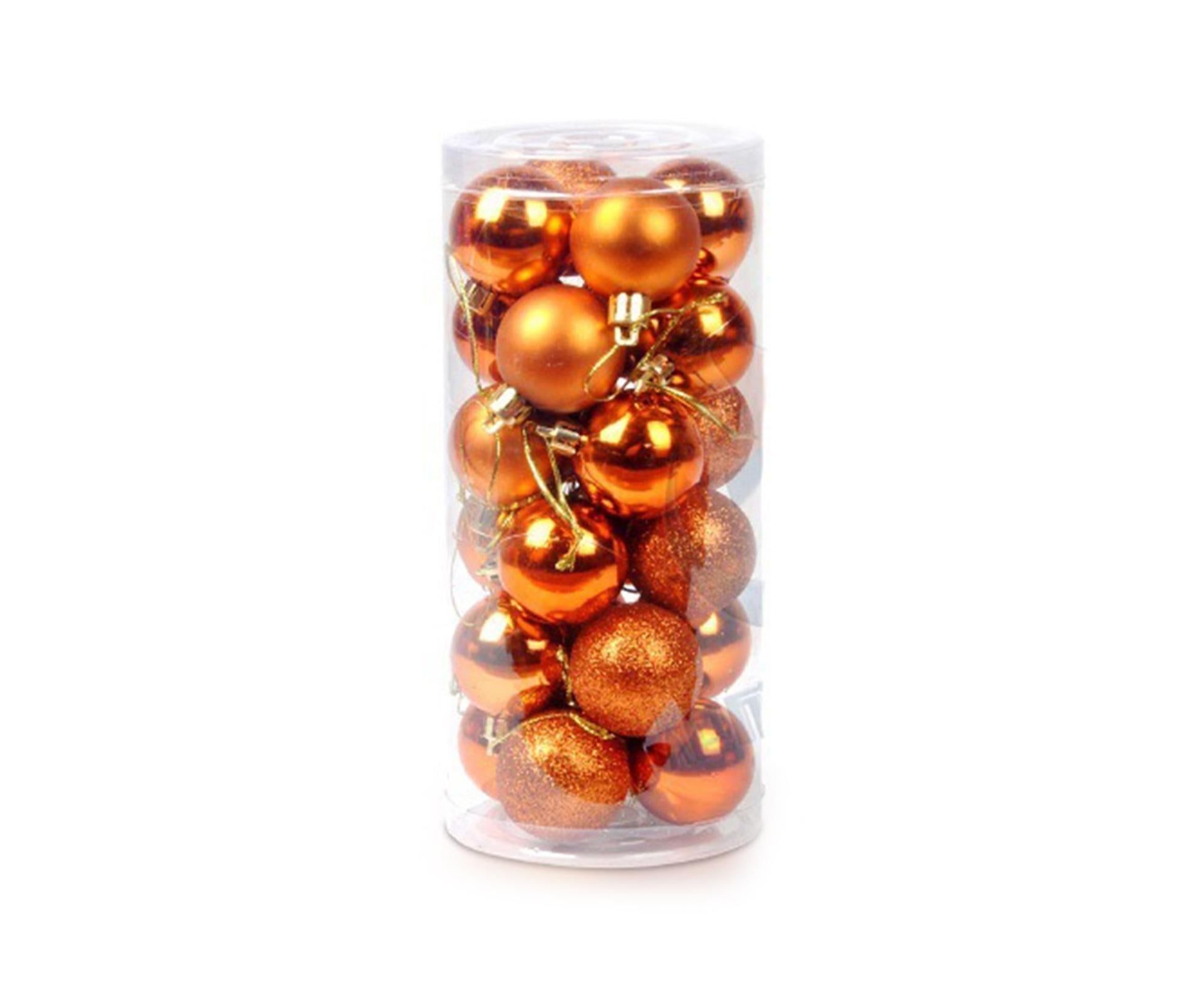 24Pcs Xmas Balls-Antique Brass 6cm - Image 1