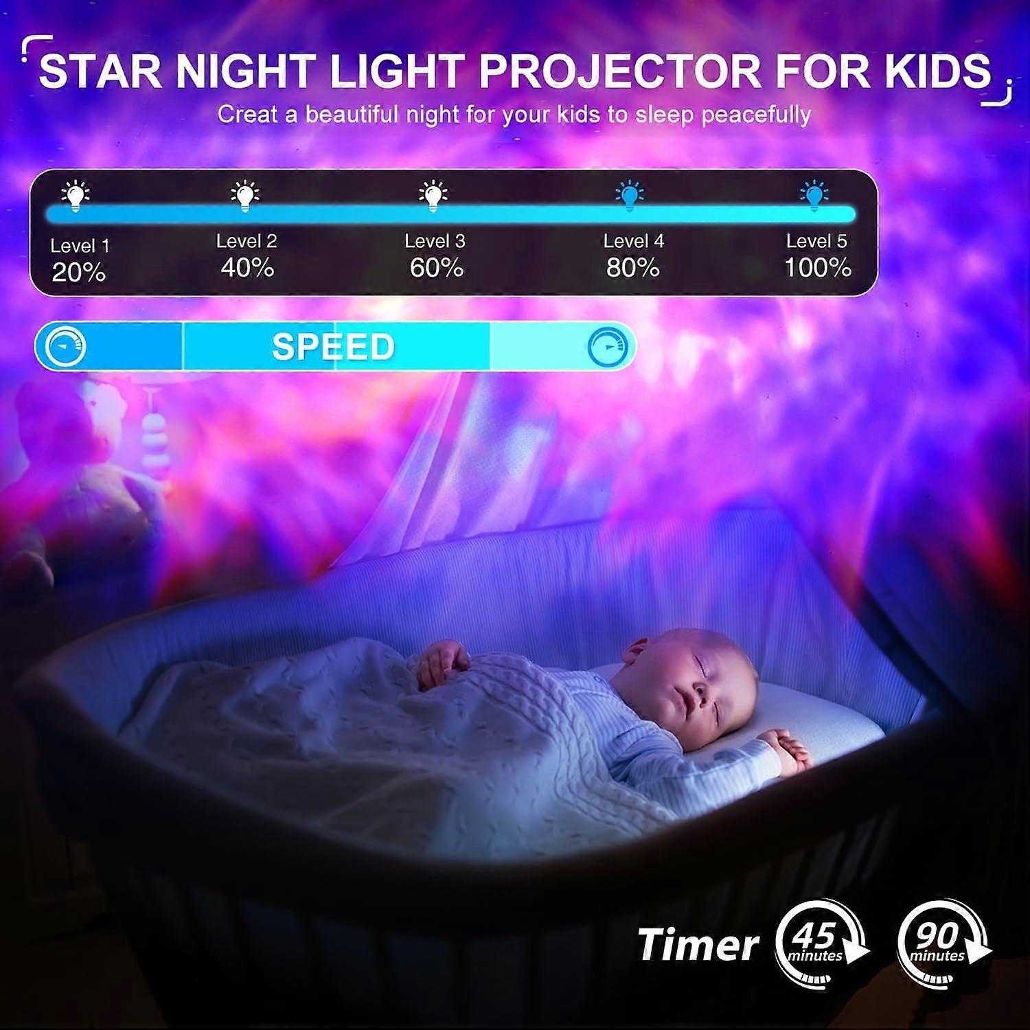 Projector with Bluetooth Speaker - LED Bedroom Light and Sound Projector - Image 5
