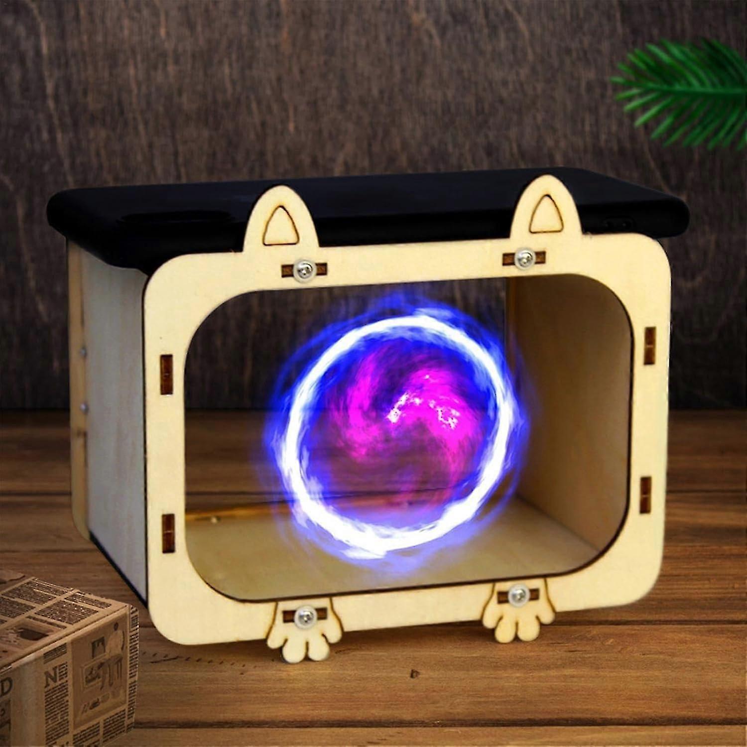Hologram Phone Projector - Wooden Smartphone Projector Display Stand - Image 4