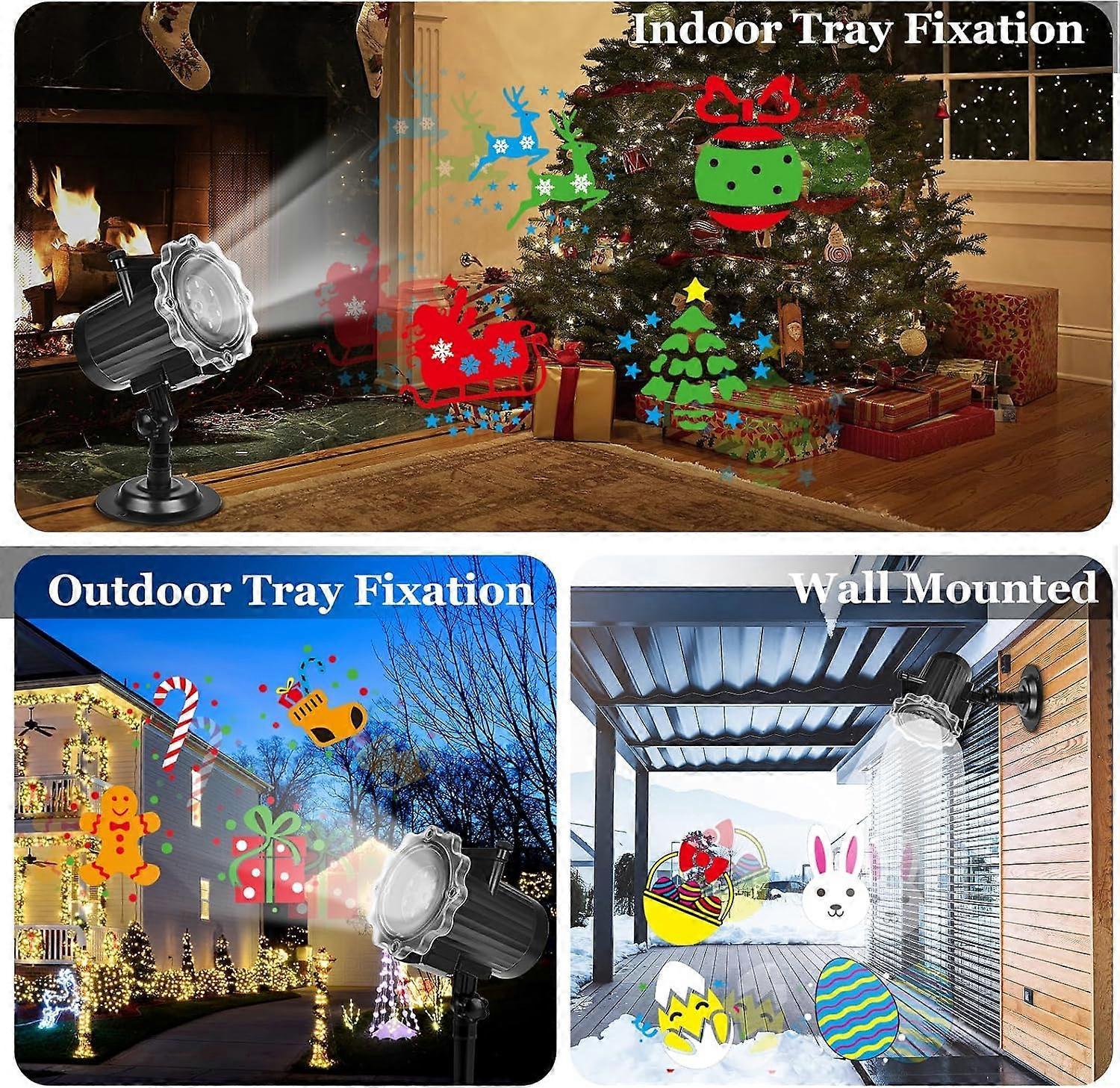 Christmas LED Projector Lamp, 16 Patterns Snowflake Outdoor Decorative Light - Image 2